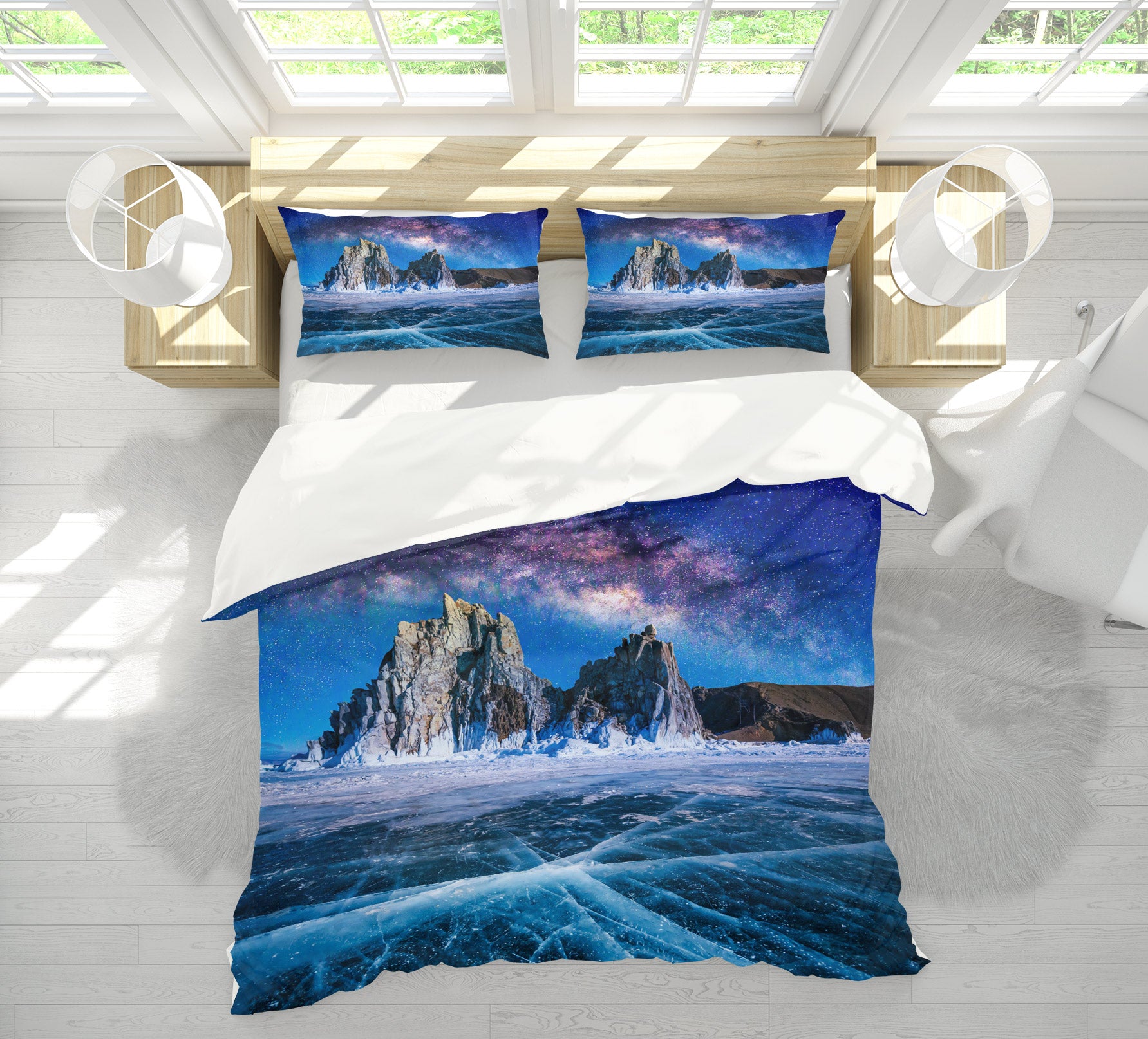 3D Ice Mountain 59138 Bed Pillowcases Quilt