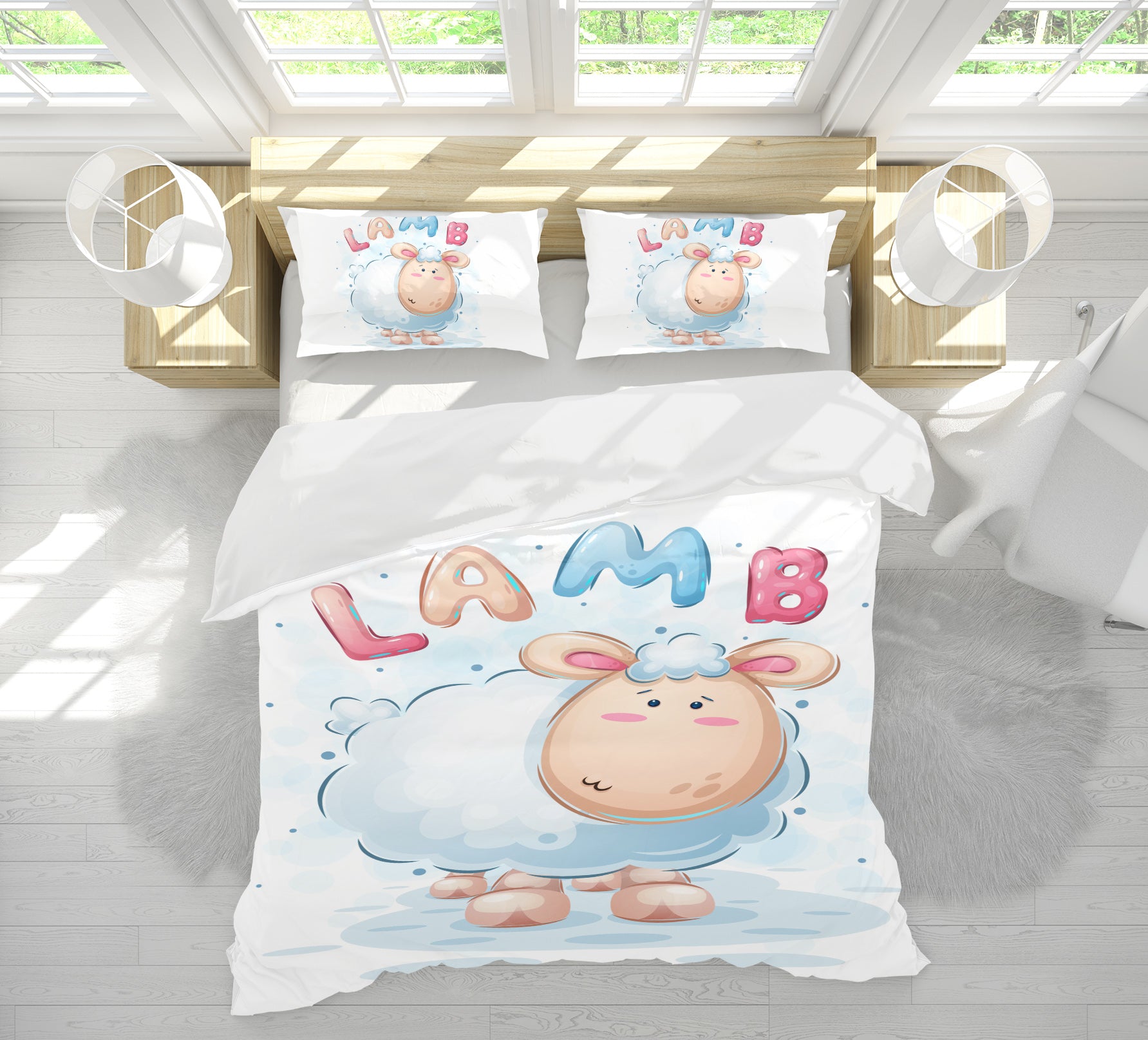 3D Cartoon Sheep 61020 Bed Pillowcases Quilt