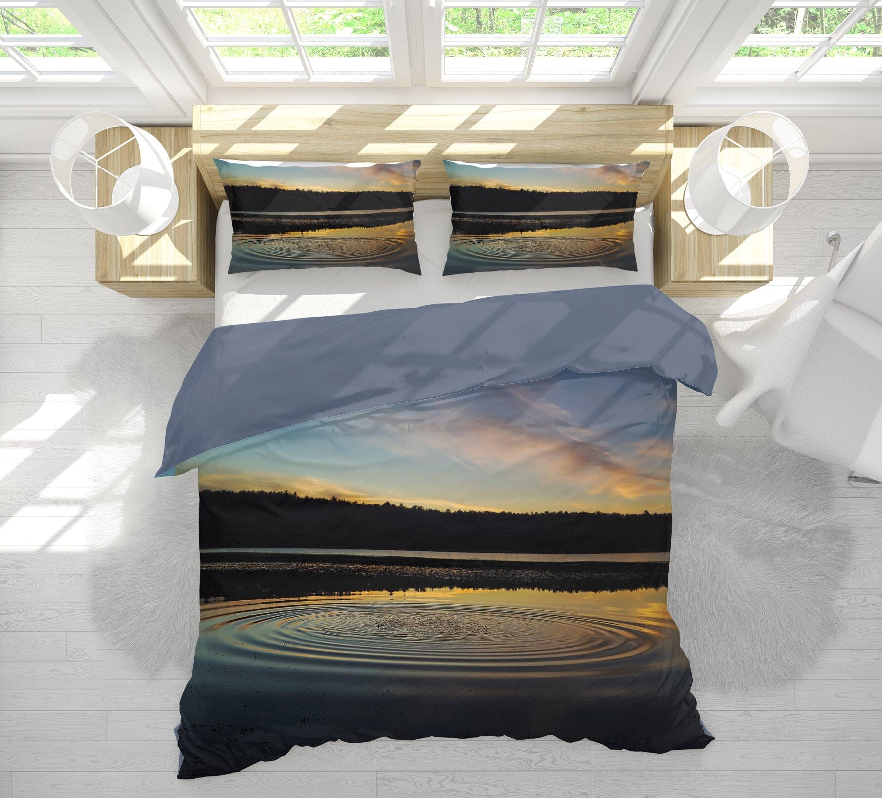 3D Lake Ripples 1019 Jerry LoFaro bedding Bed Pillowcases Quilt Quiet Covers AJ Creativity Home