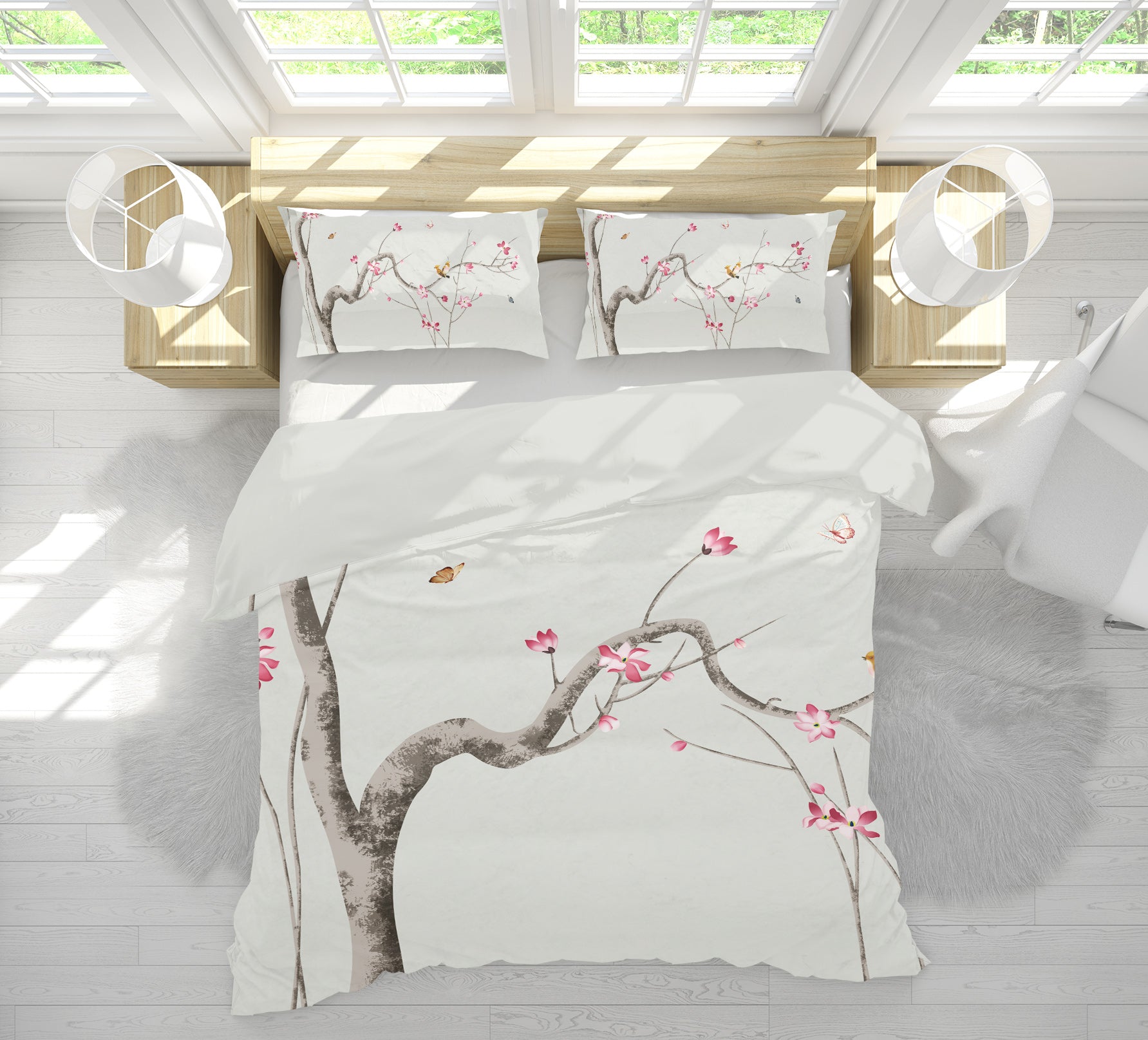 3D Plum Tree 12102 Bed Pillowcases Quilt