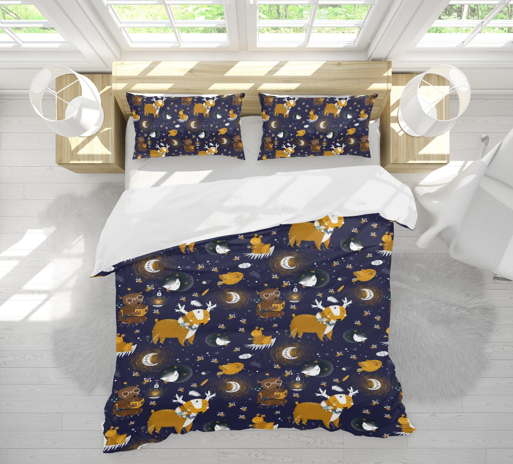3D Yellow Deer Sheep 233 Uta Naumann Bedding Bed Pillowcases Quilt Quiet Covers AJ Creativity Home