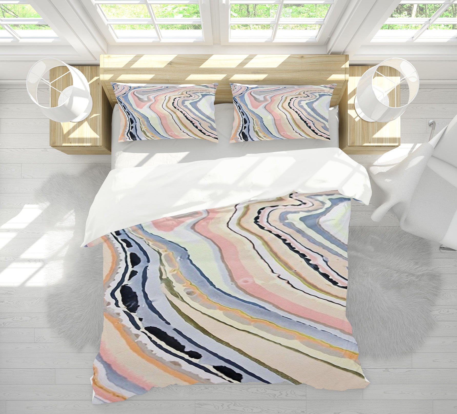 3D Color Stripes Texture 12126 Bed Pillowcases Quilt