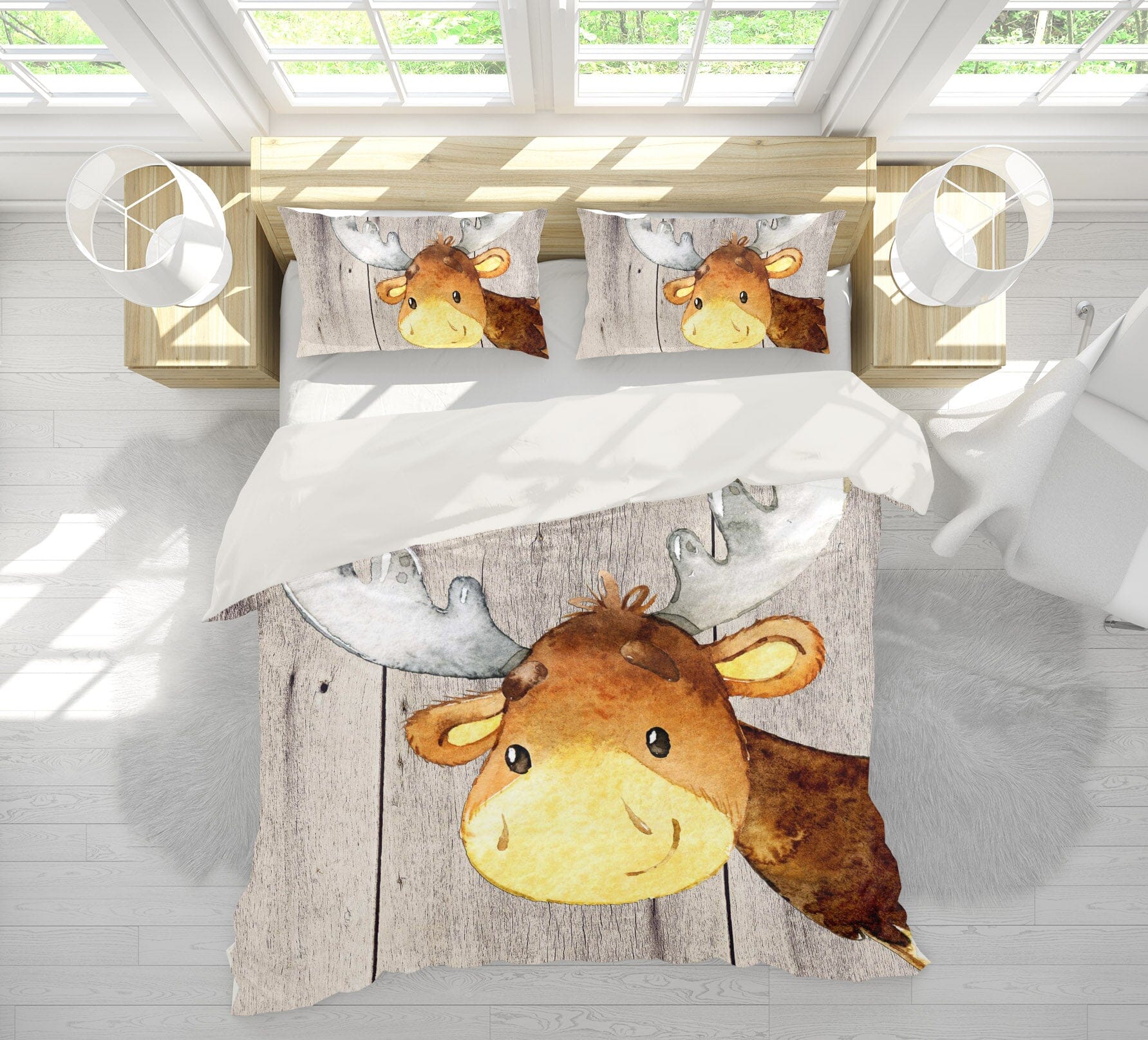 3D Yellow Reindeer 245 Uta Naumann Bedding Bed Pillowcases Quilt Quiet Covers AJ Creativity Home