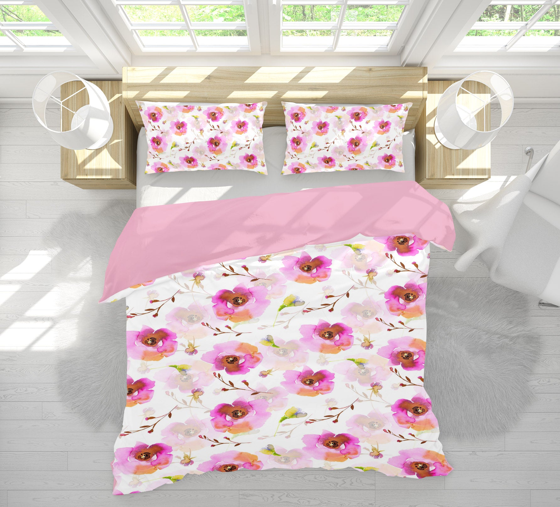 3D Pink Flower 18178 Uta Naumann Bedding Bed Pillowcases Quilt