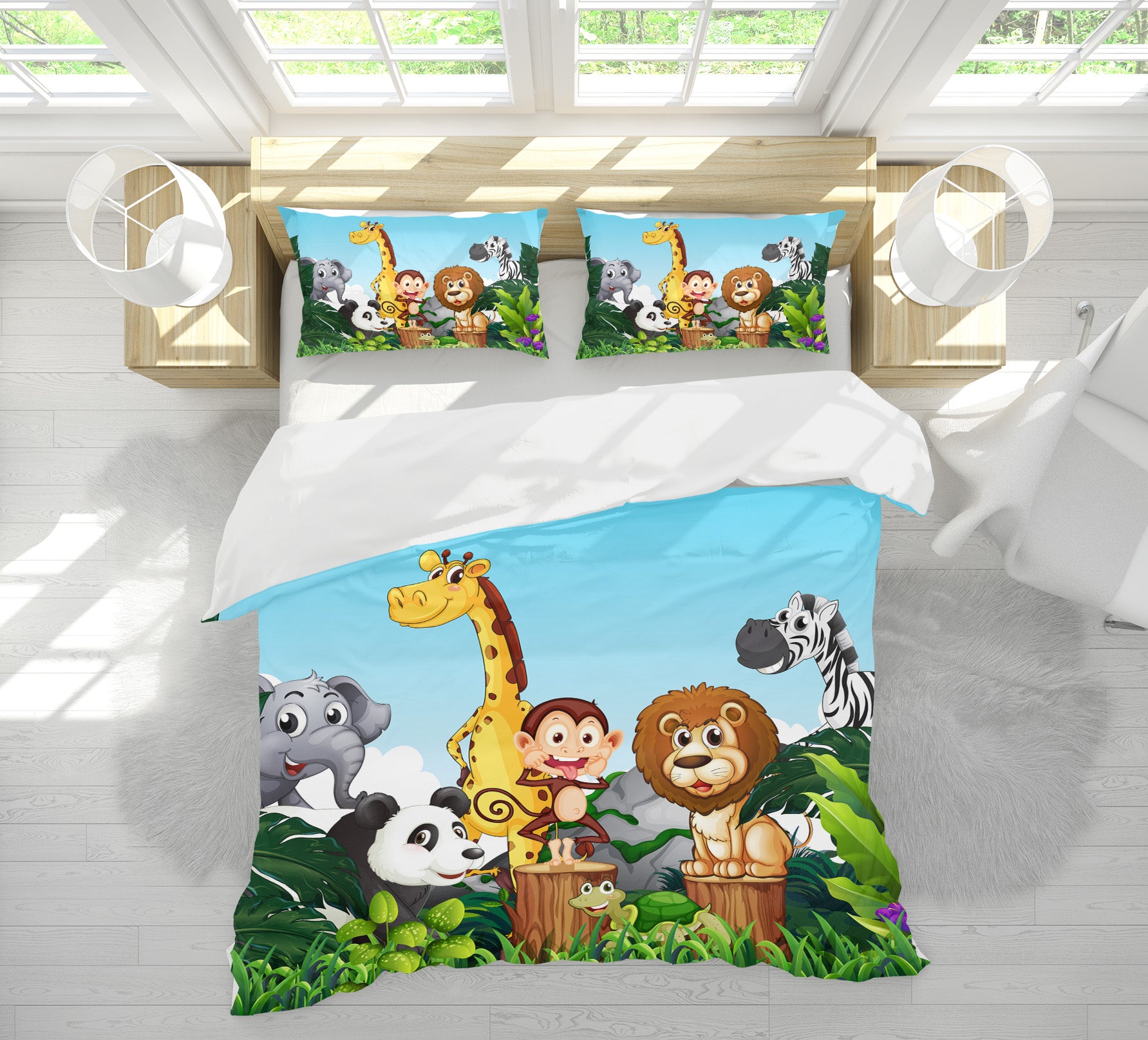 3D Animals 19163 Bed Pillowcases Quilt