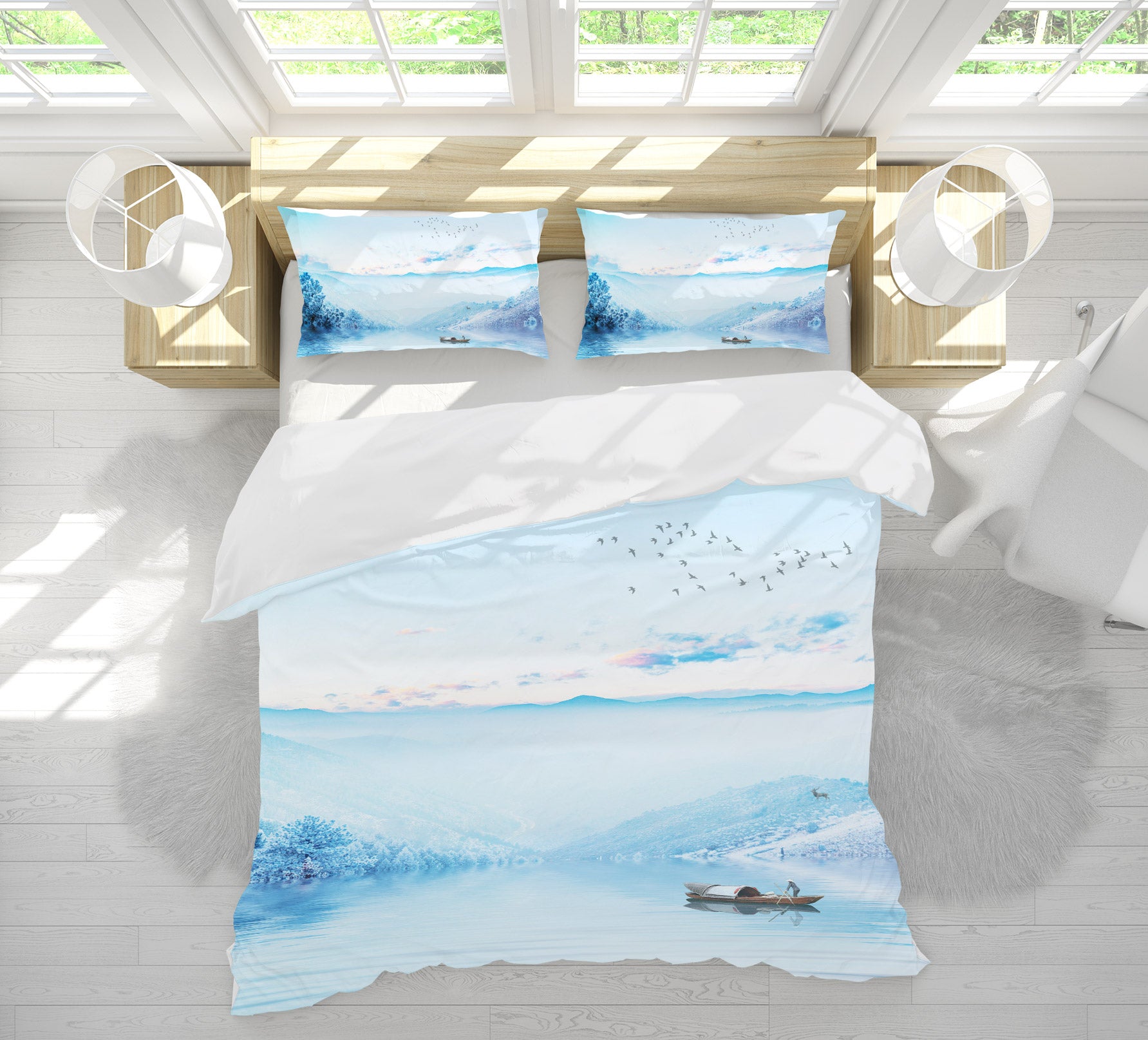 3D Lake Surface 13039 Bed Pillowcases Quilt
