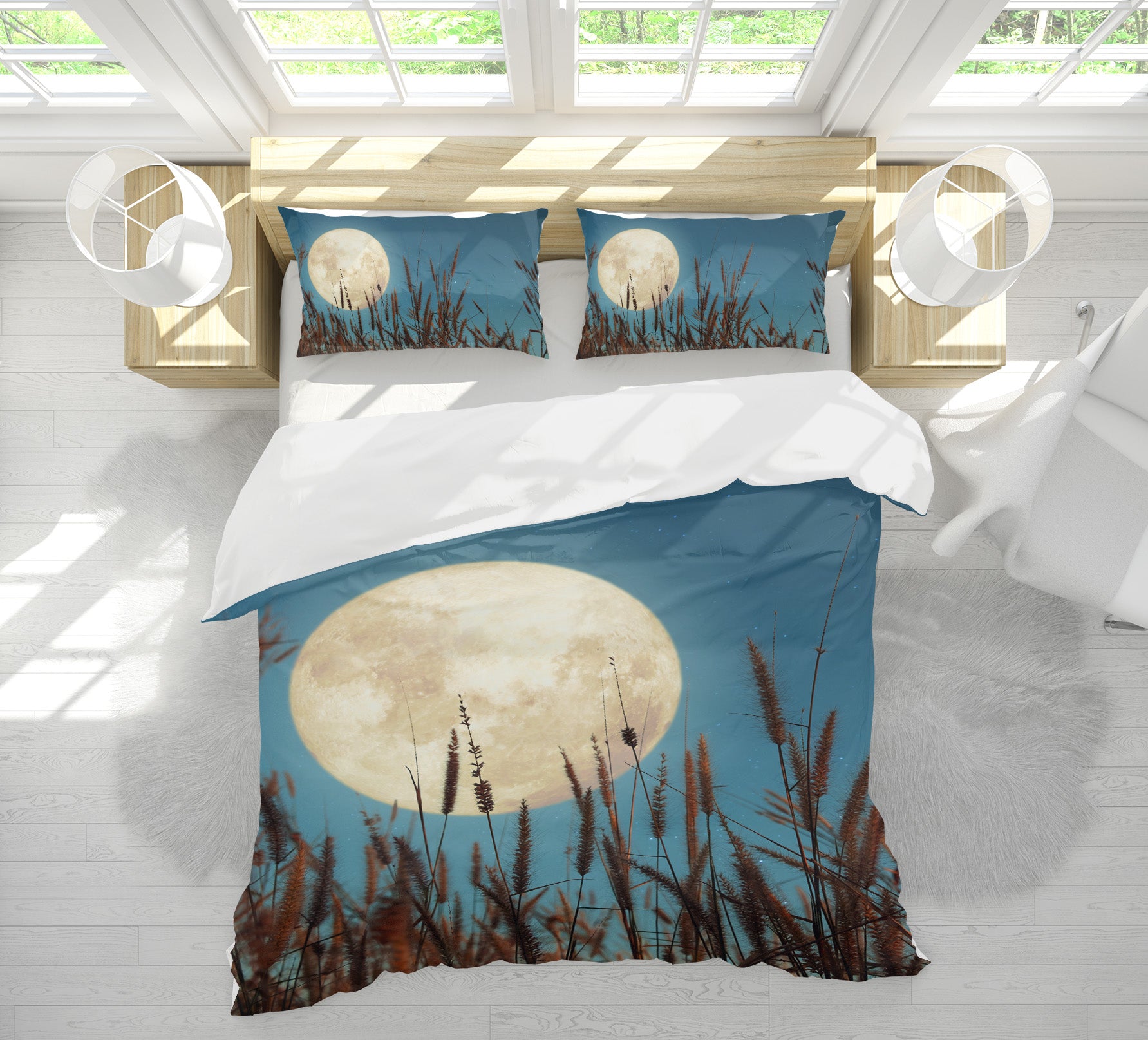 3D Moon Reed 61007 Bed Pillowcases Quilt