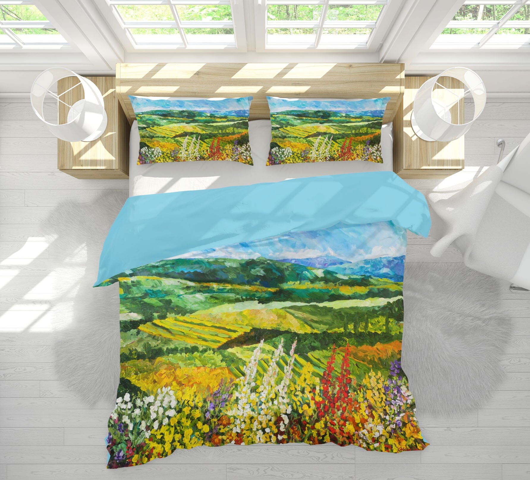 3D Colored Flower Field 1065 Allan P. Friedlander Bedding Bed Pillowcases Quilt Quiet Covers AJ Creativity Home