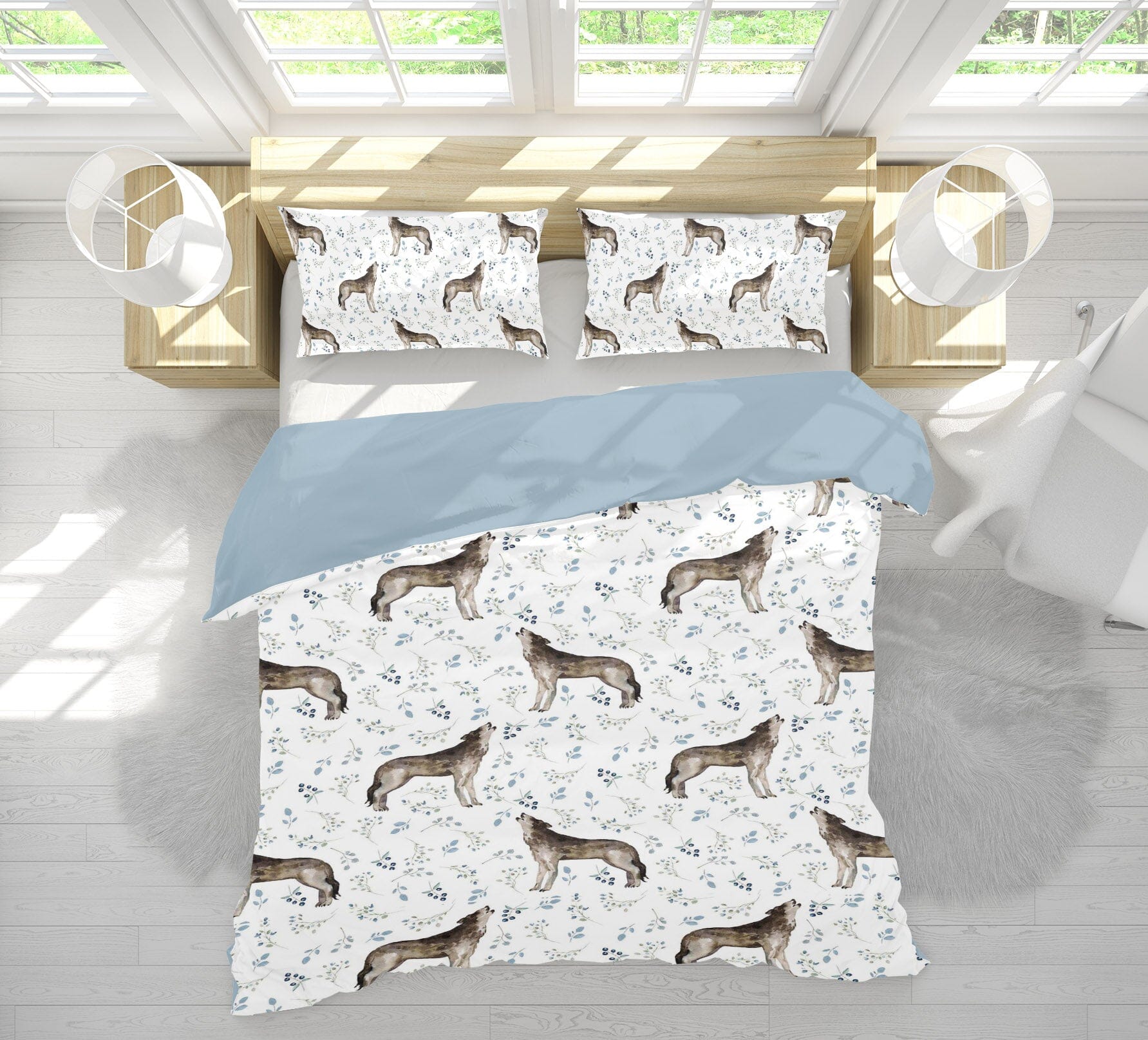 3D Wolf Pattern 193 Uta Naumann Bedding Bed Pillowcases Quilt Quiet Covers AJ Creativity Home