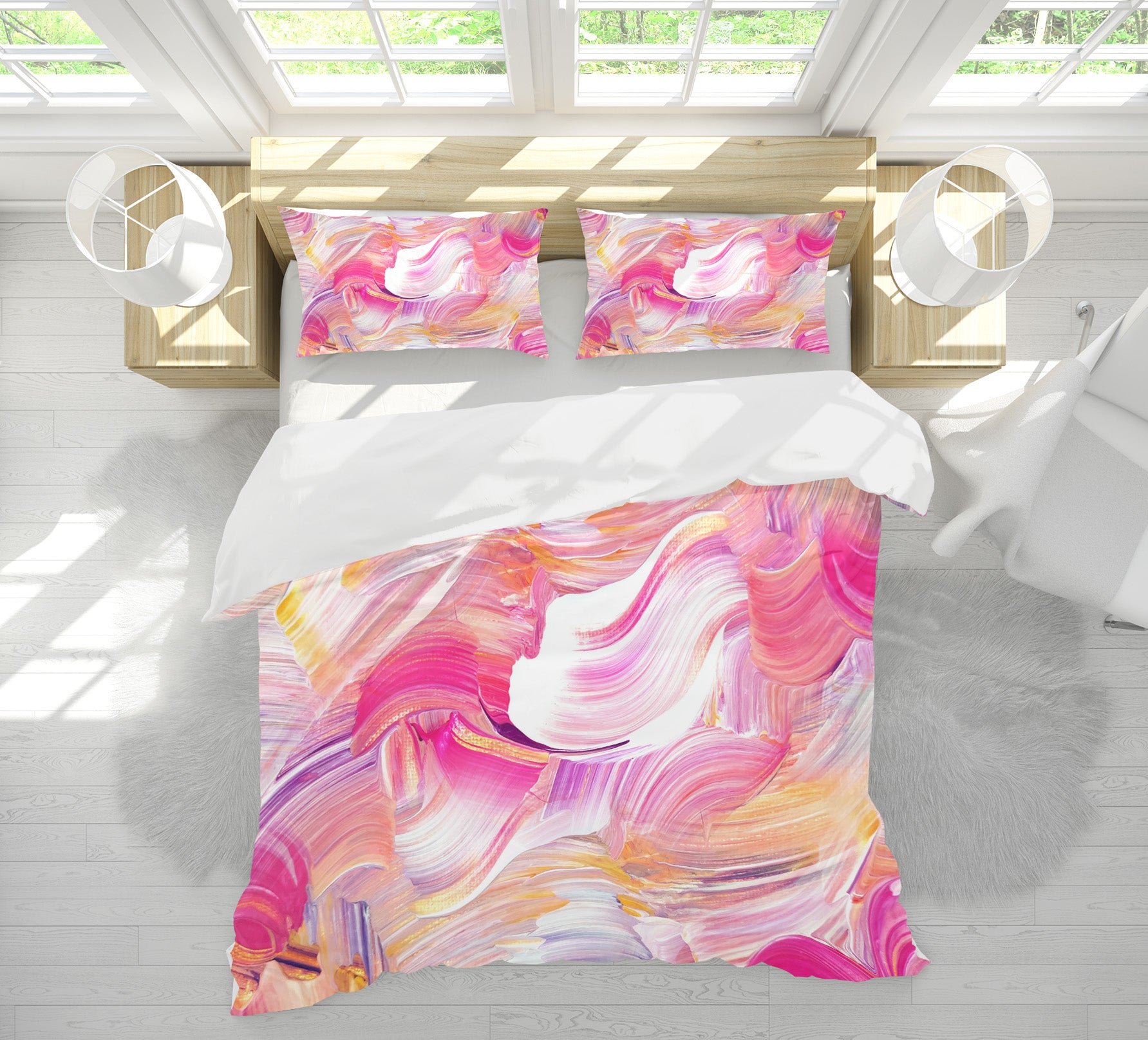 3D Pink Texture 60175 Bed Pillowcases Quilt