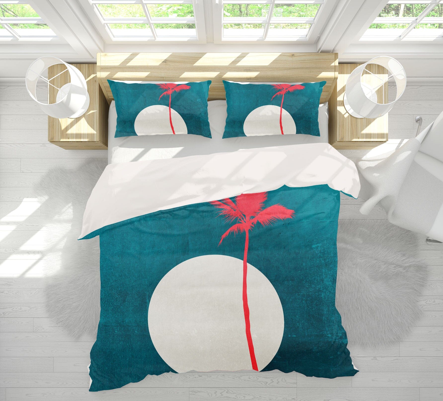 3D Pink Coconut Tree 121 Boris Draschoff Bedding Bed Pillowcases Quilt Quiet Covers AJ Creativity Home