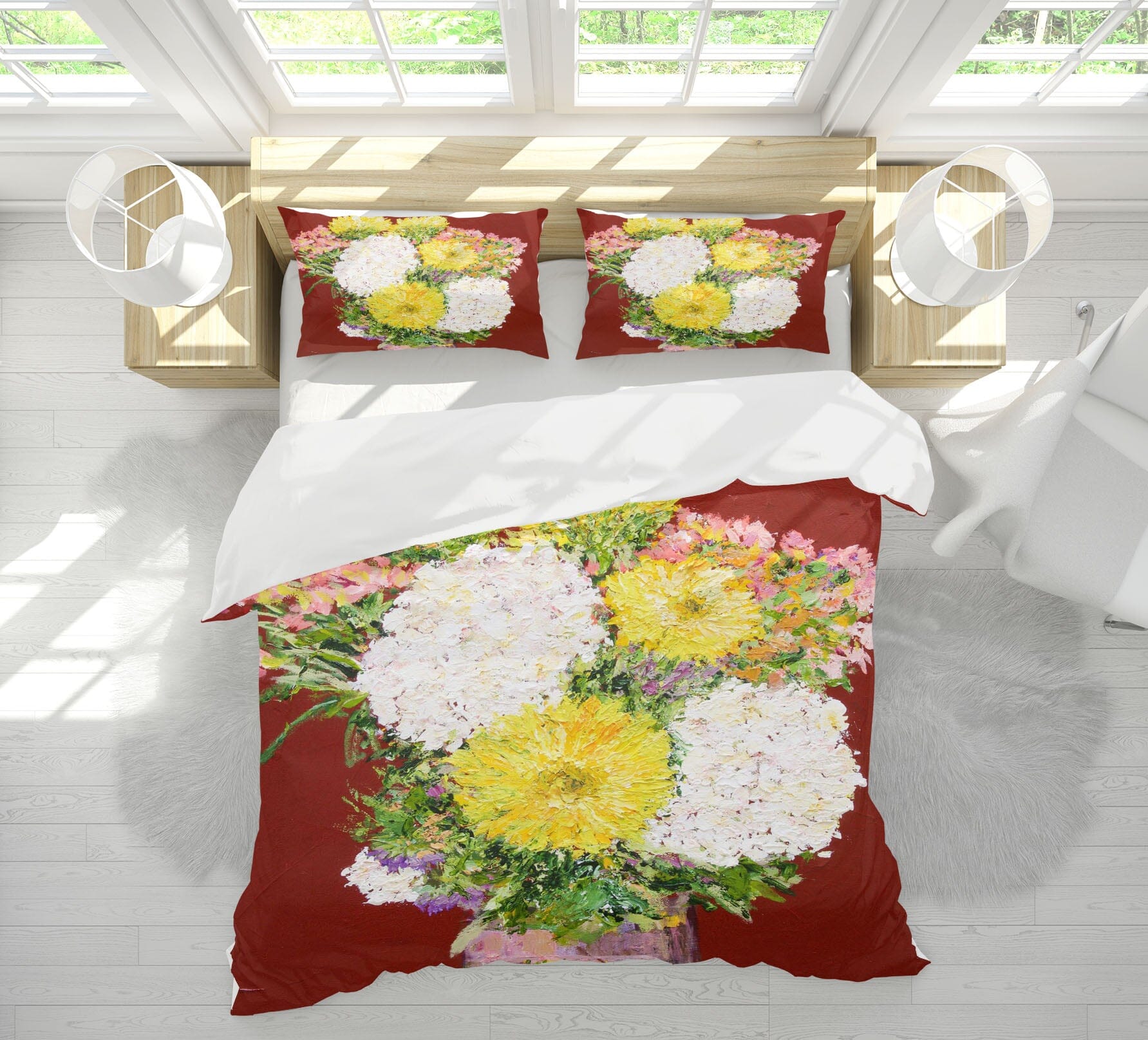 3D Paint Chrysanthemum 1090 Allan P. Friedlander Bedding Bed Pillowcases Quilt Quiet Covers AJ Creativity Home