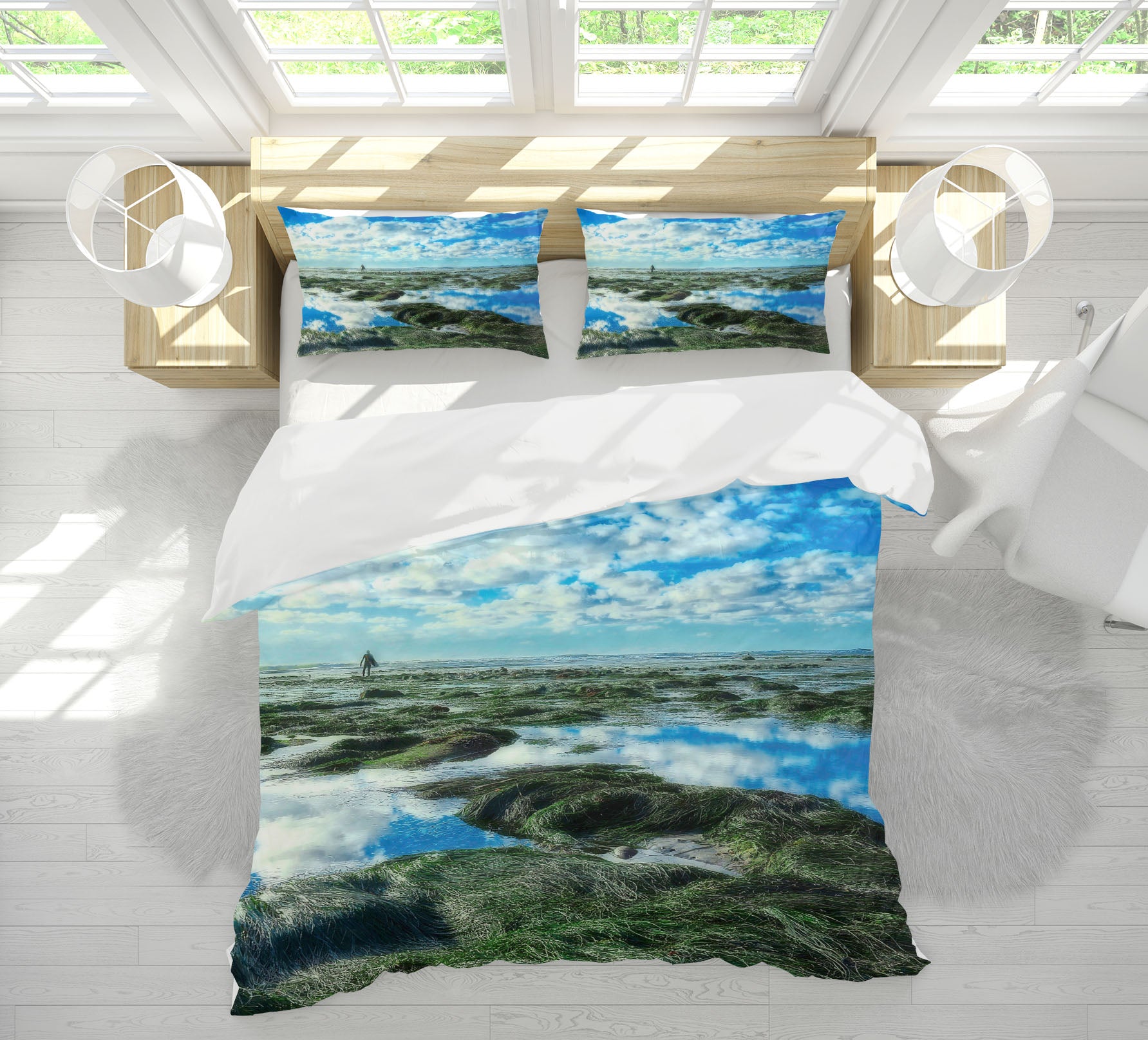 3D Sky Shadow Grass 8685 Kathy Barefield Bedding Bed Pillowcases Quilt