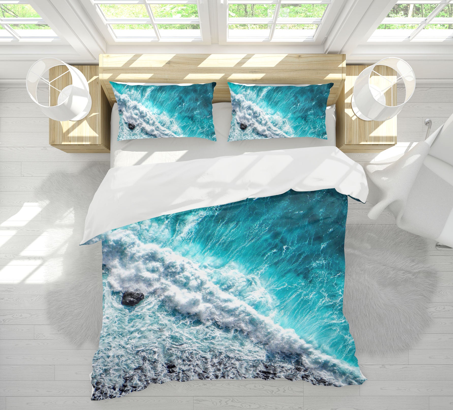 3D Sea Tide 15194 Bed Pillowcases Quilt