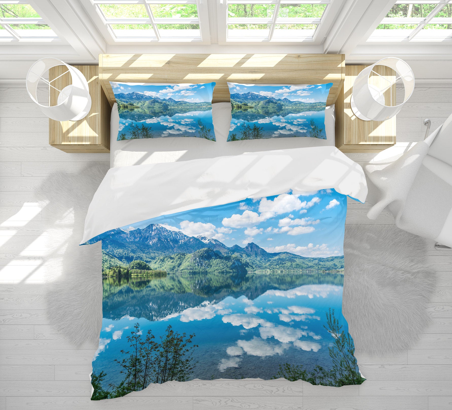 3D Sky Lake 60089 Bed Pillowcases Quilt