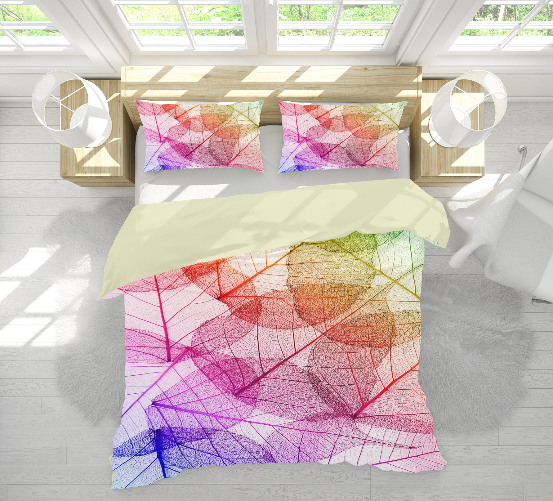 3D Fuchsia Leaf Veins 13190 Bed Pillowcases Quilt