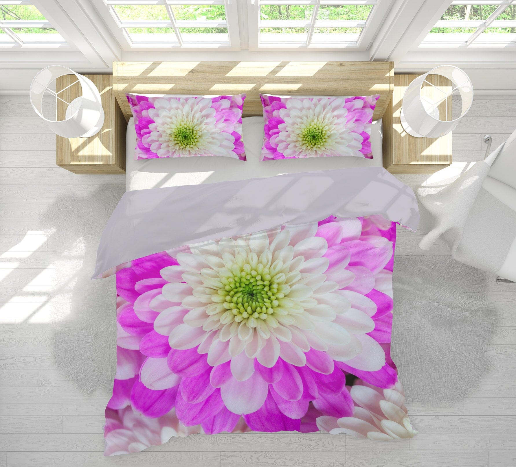 3D Red Chrysanthemum 1024 Assaf Frank Bedding Bed Pillowcases Quilt Quiet Covers AJ Creativity Home