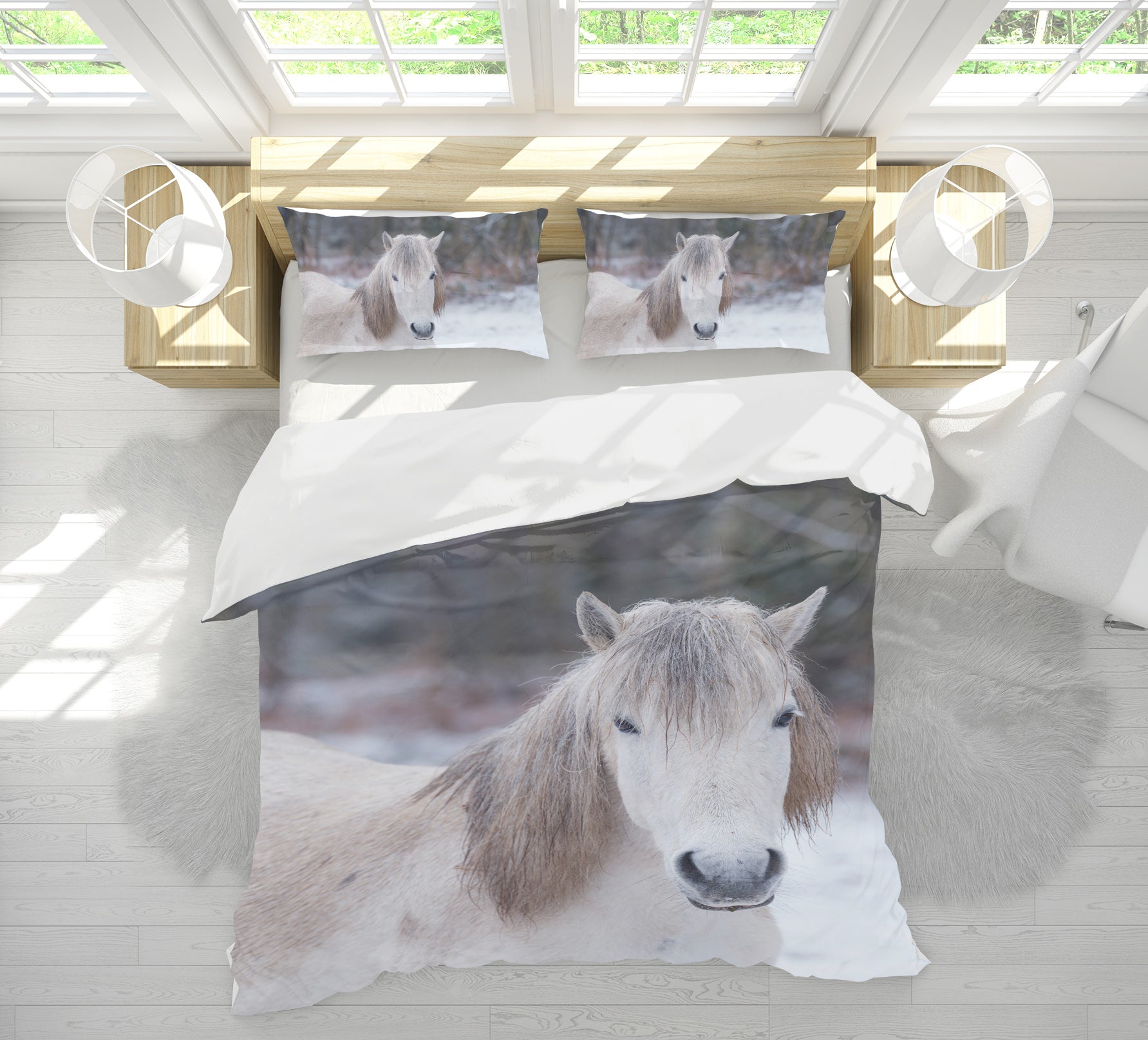 3D White Horse 7178 Assaf Frank Bedding Bed Pillowcases Quilt Cover Duvet Cover