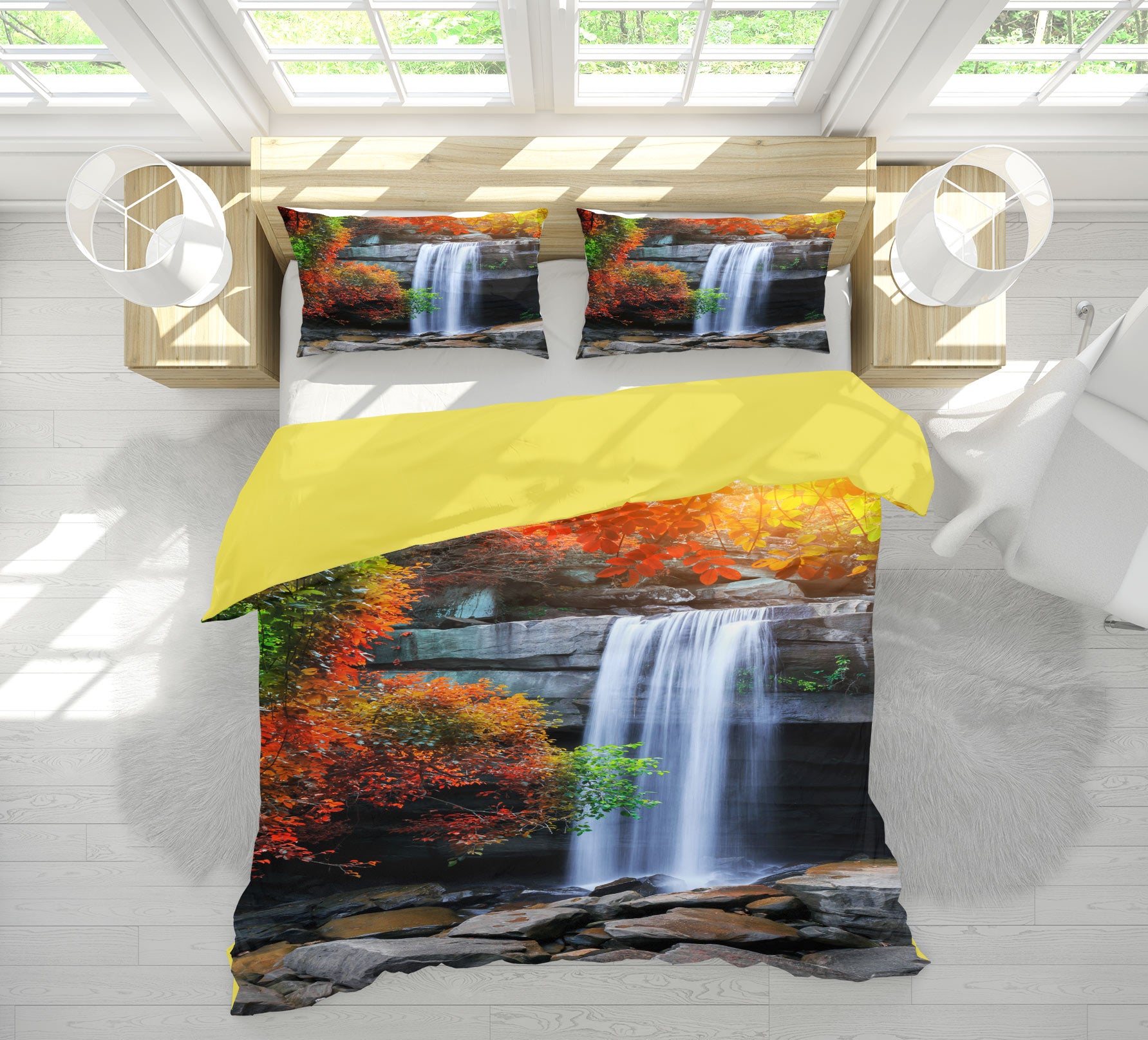 3D Waterfall 15111 Bed Pillowcases Quilt