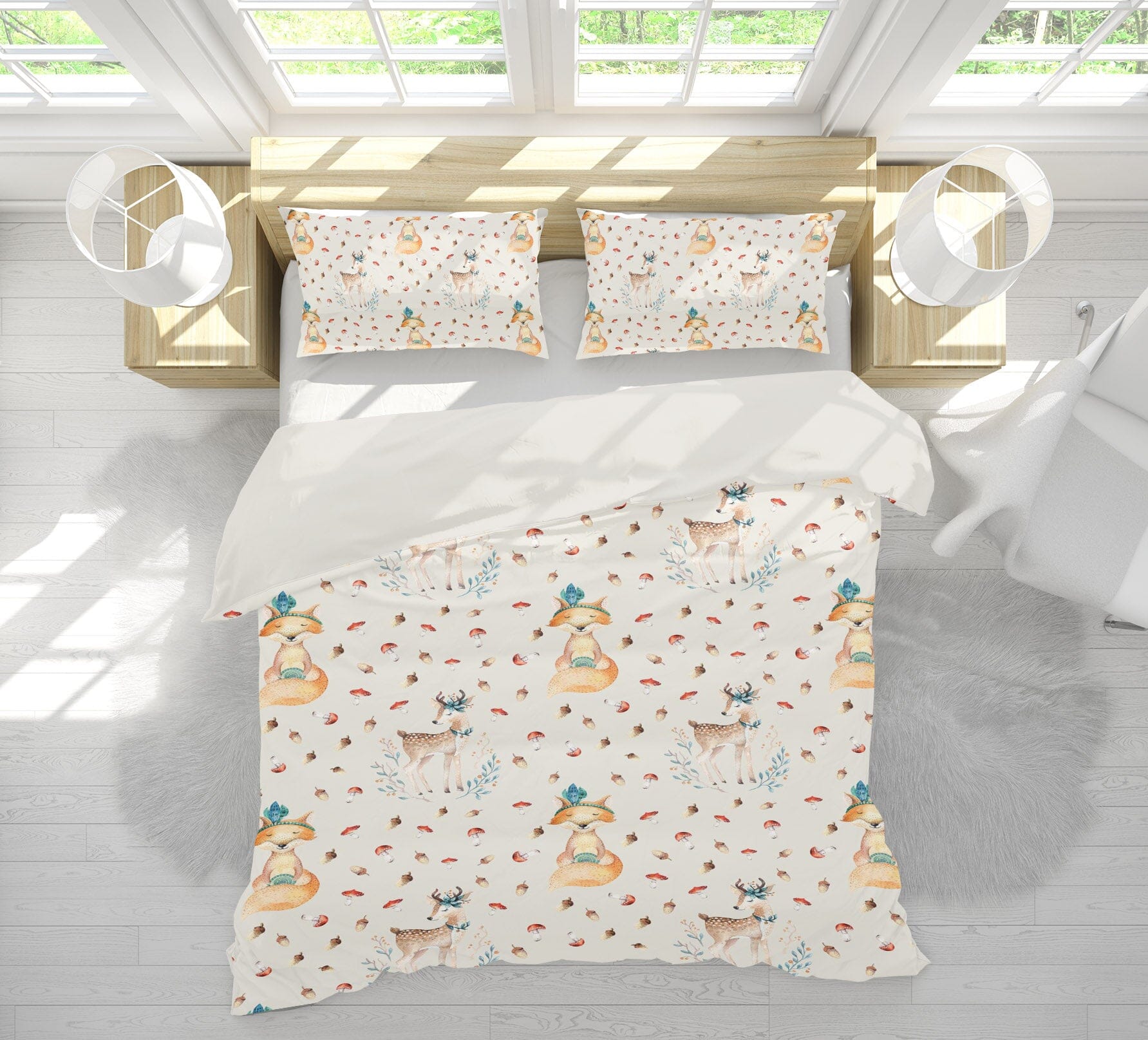 3D Fox Spotted Deer 209 Uta Naumann Bedding Bed Pillowcases Quilt Quiet Covers AJ Creativity Home
