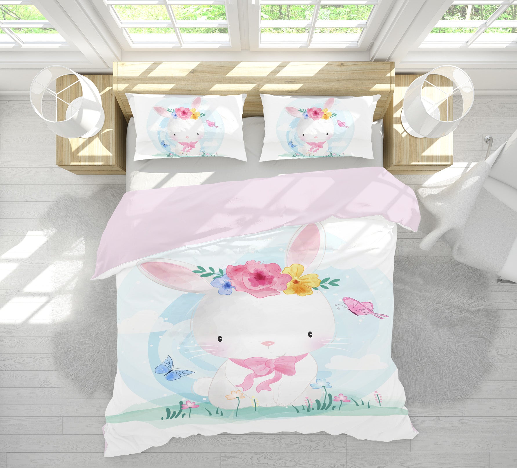 3D Rabbit 59061 Bed Pillowcases Quilt