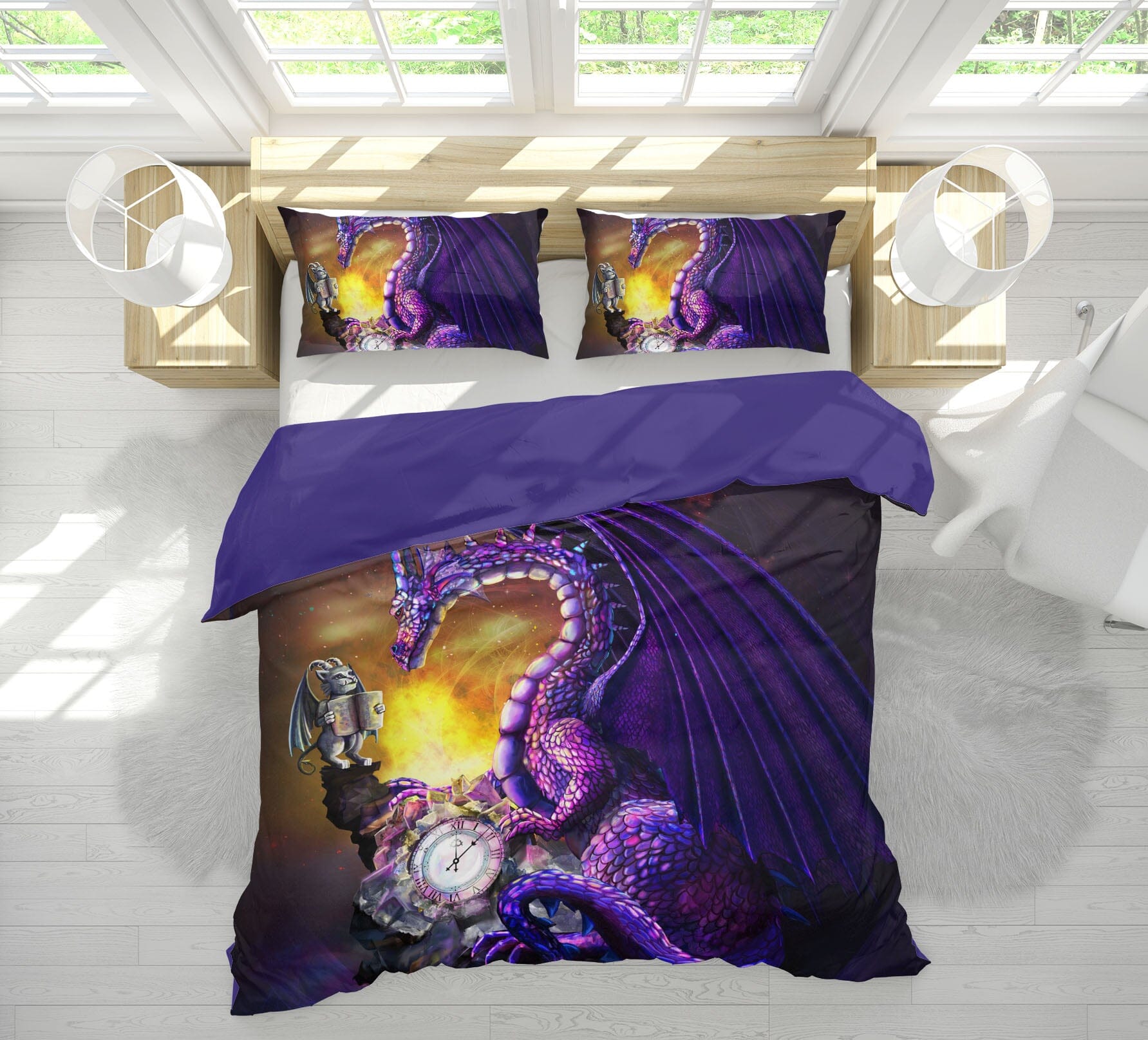 3D Sun Dragon 125 Rose Catherine Khan Bedding Bed Pillowcases Quilt Quiet Covers AJ Creativity Home