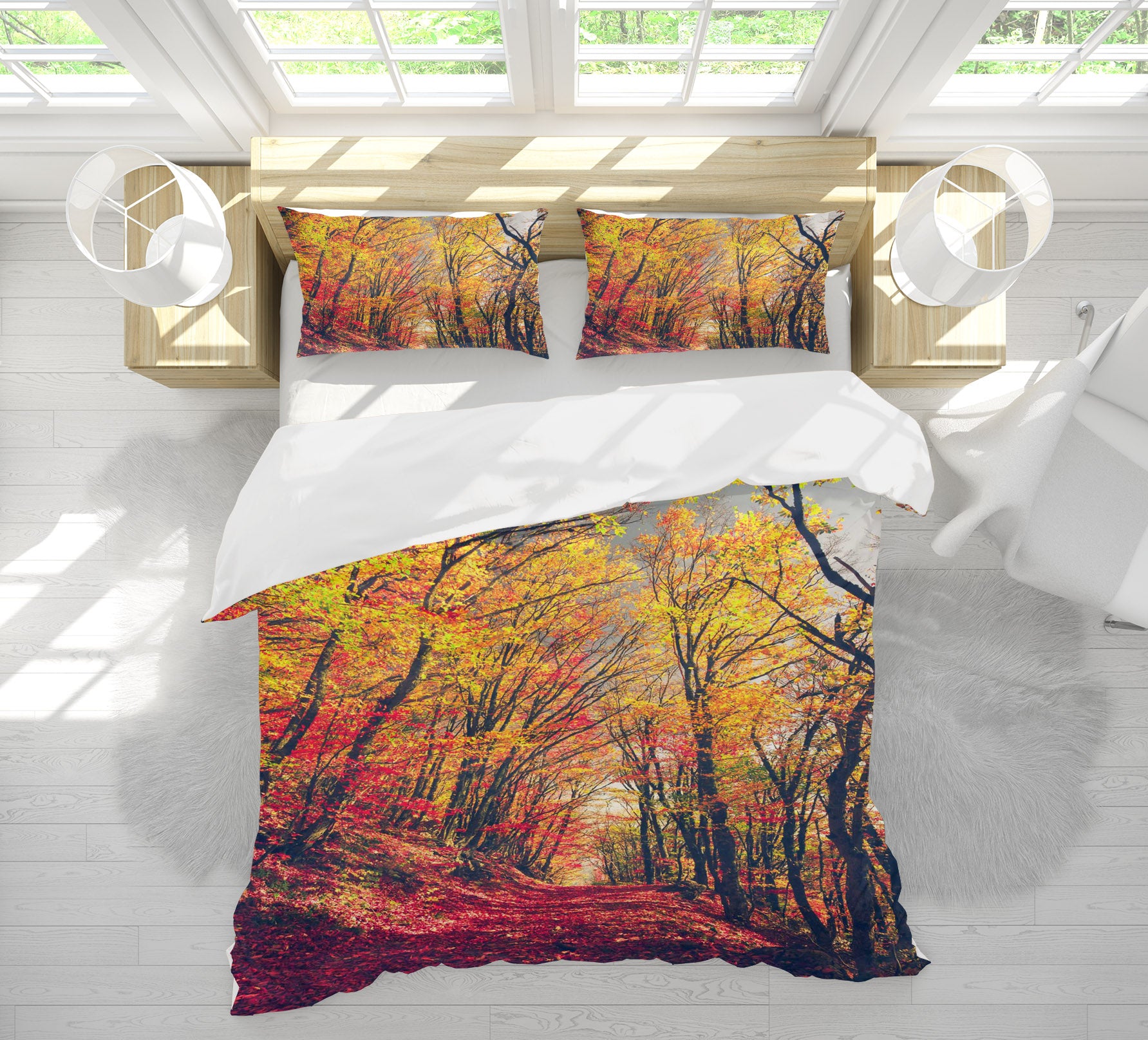 3D Yellow Woods 61137 Bed Pillowcases Quilt
