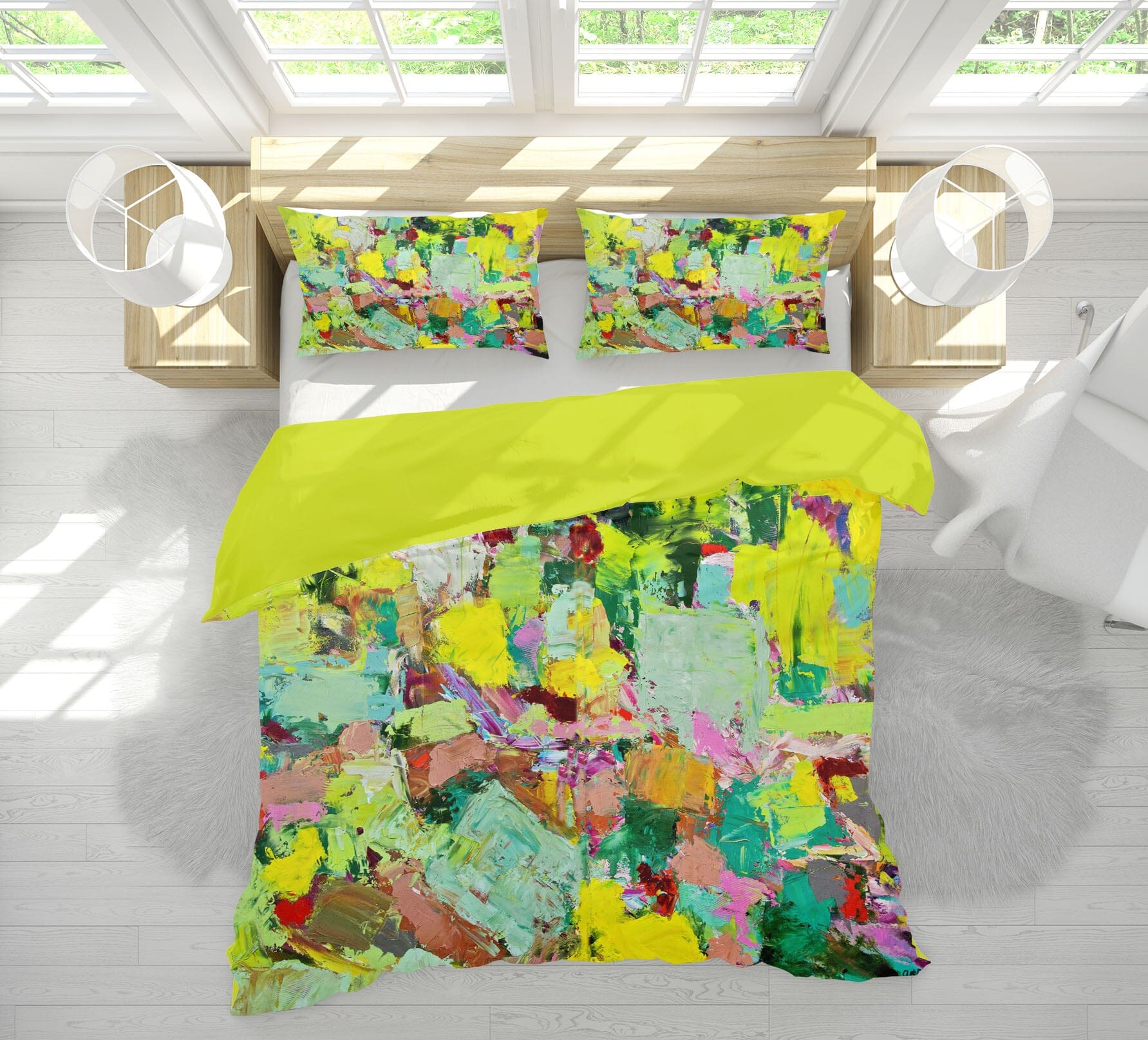 3D Green Paint Pattern 1079 Allan P. Friedlander Bedding Bed Pillowcases Quilt Quiet Covers AJ Creativity Home