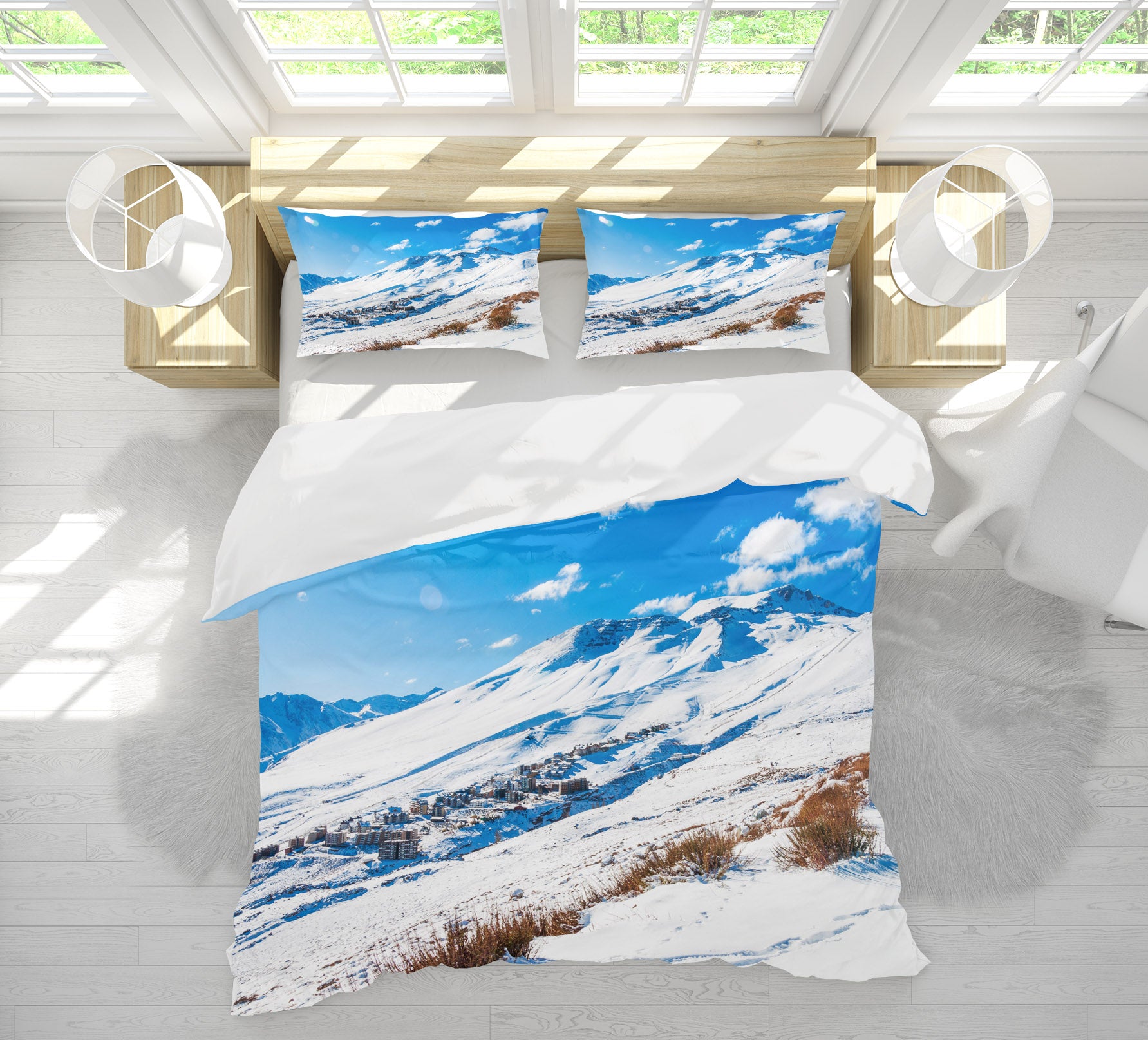 3D Snow Mountain 61023 Bed Pillowcases Quilt