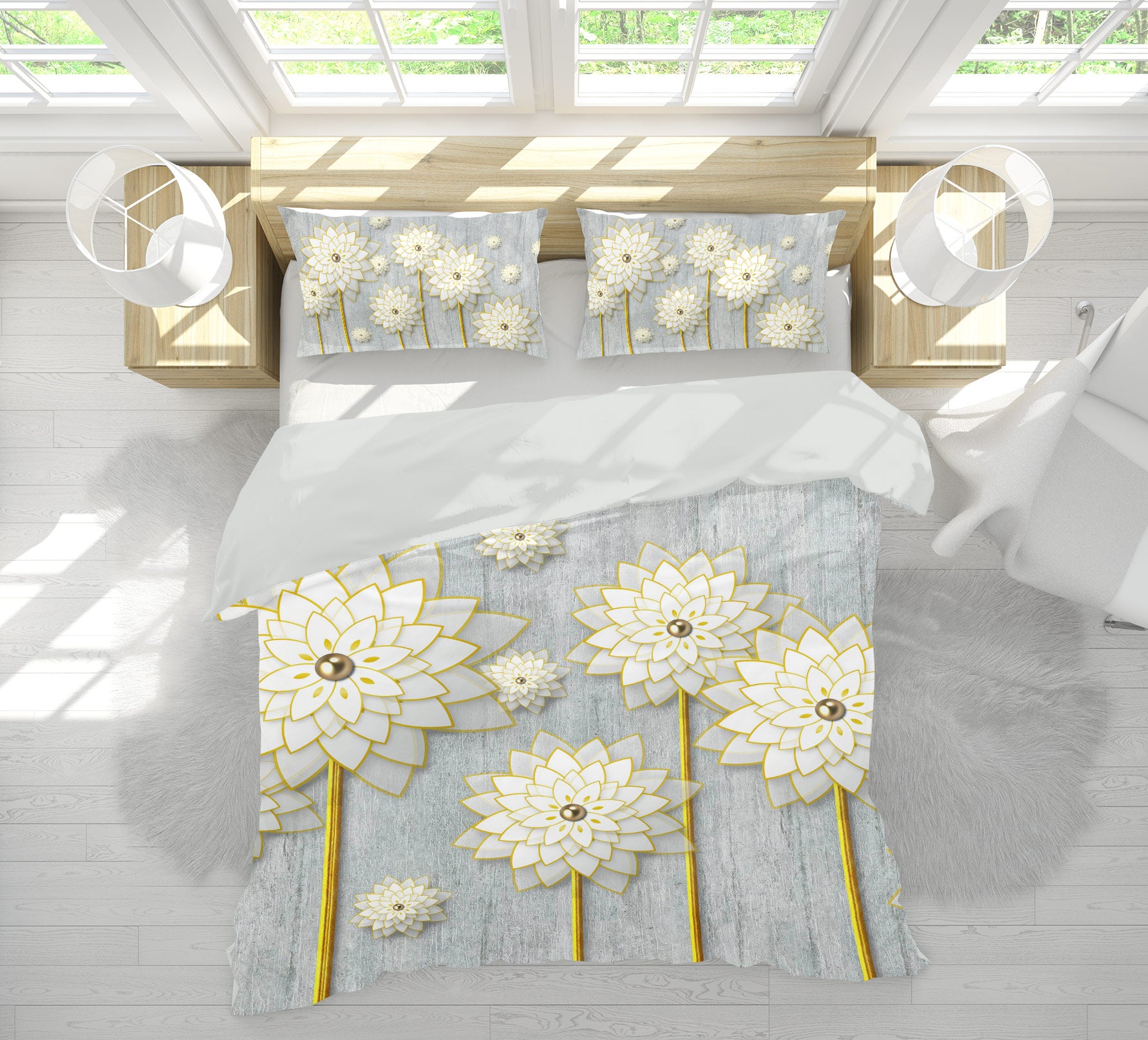 3D Flowers 13030 Bed Pillowcases Quilt