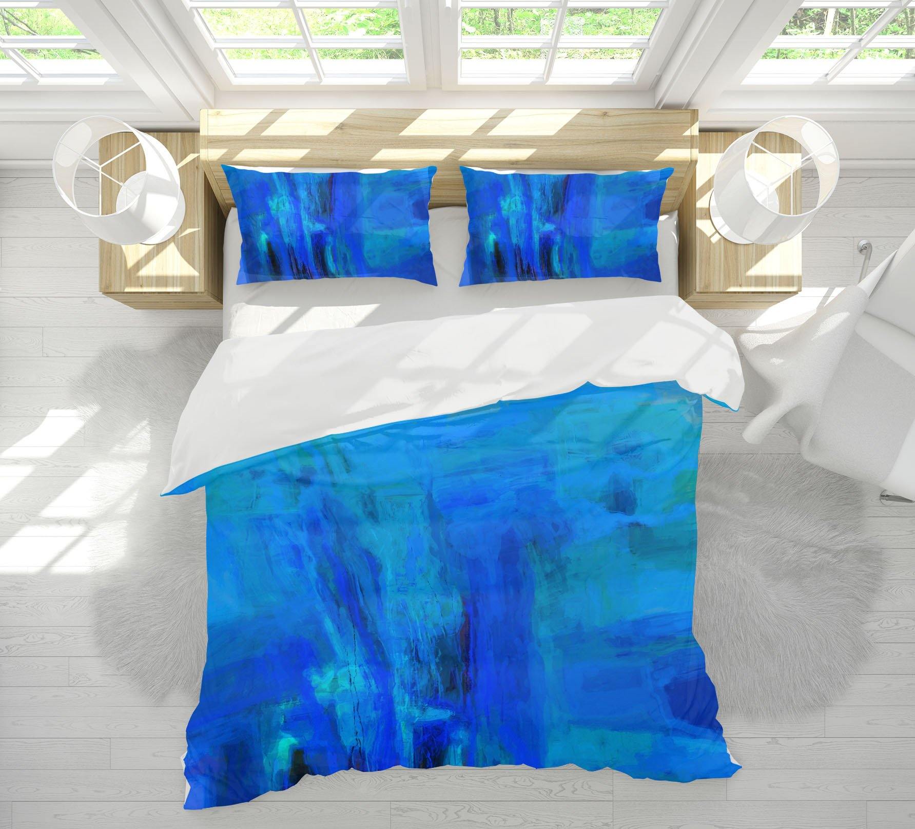 3D Blue Graffiti 2121 Michael Tienhaara Bedding Bed Pillowcases Quilt Quiet Covers AJ Creativity Home