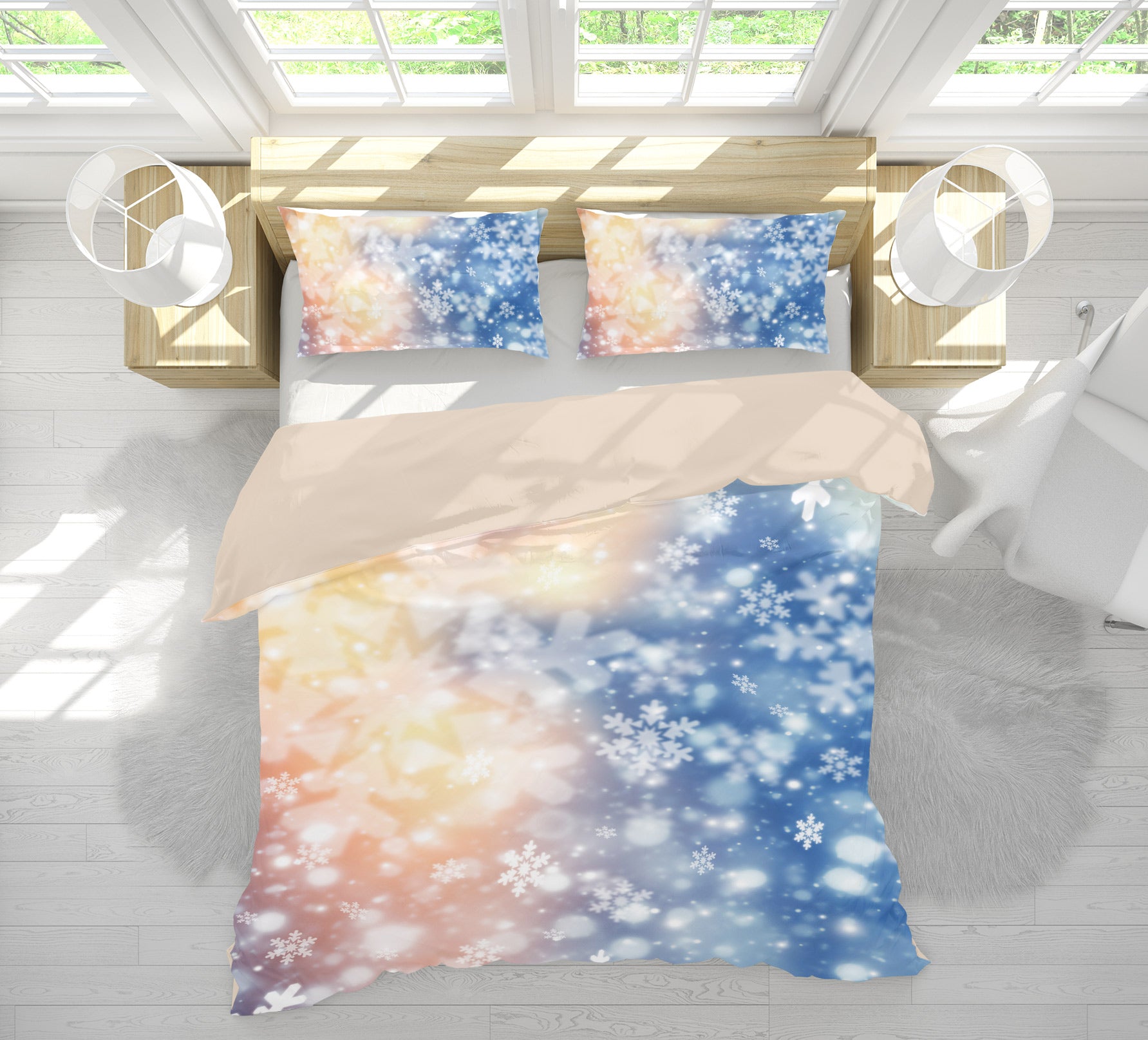 3D Snowflake 13220 Bed Pillowcases Quilt