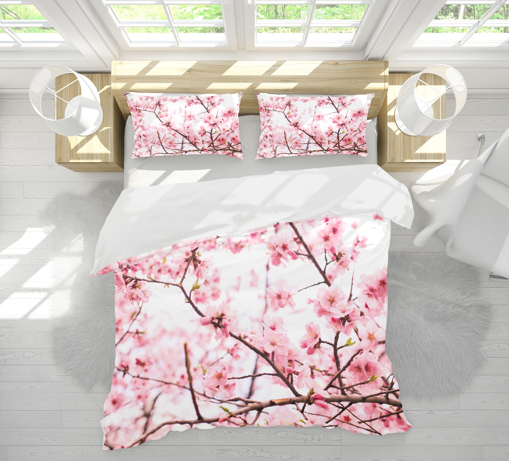 3D Peach Blossom Branch 60251 Bed Pillowcases Quilt