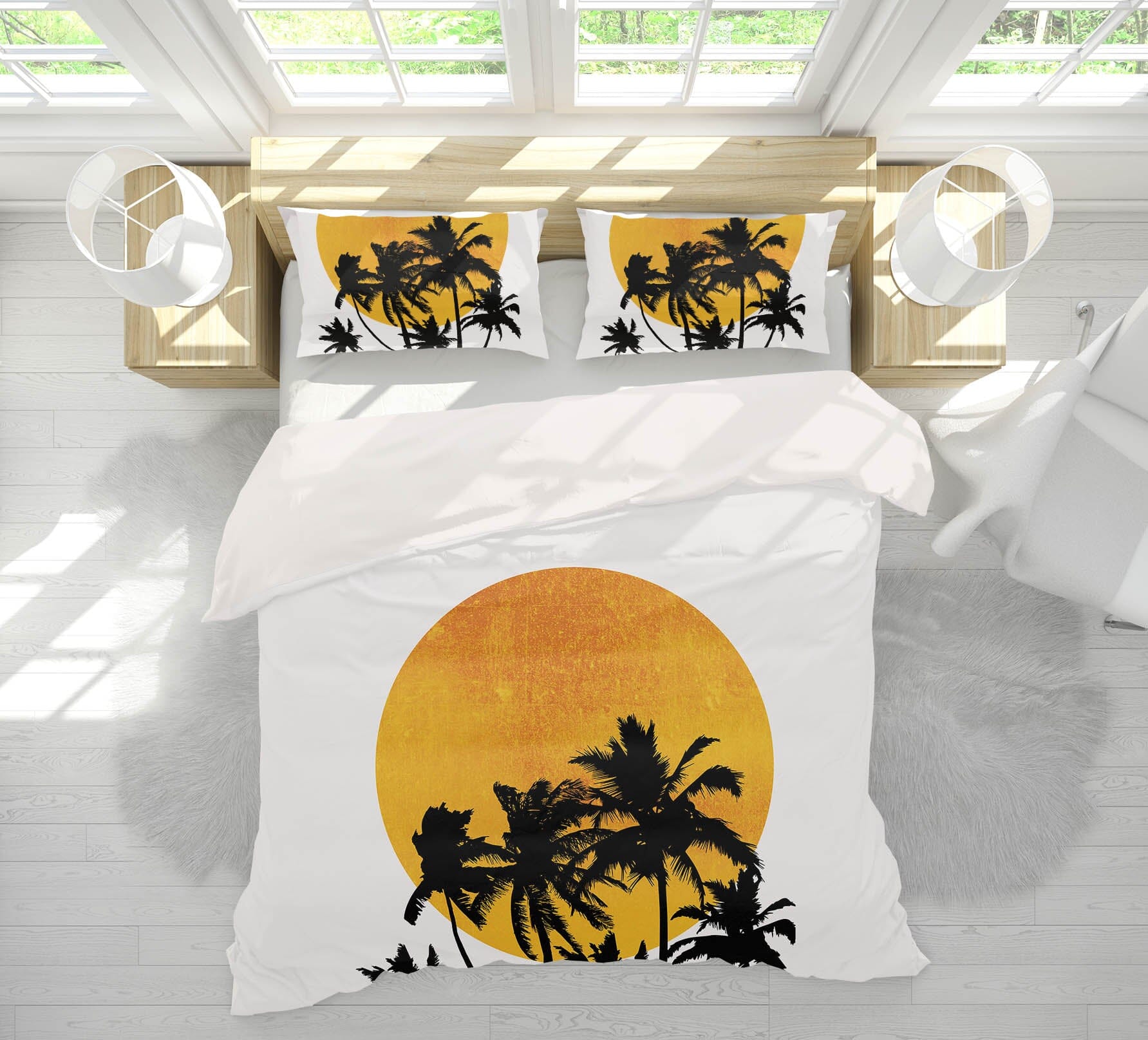 3D Yellow Moon Tree 183 Boris Draschoff Bedding Bed Pillowcases Quilt Quiet Covers AJ Creativity Home