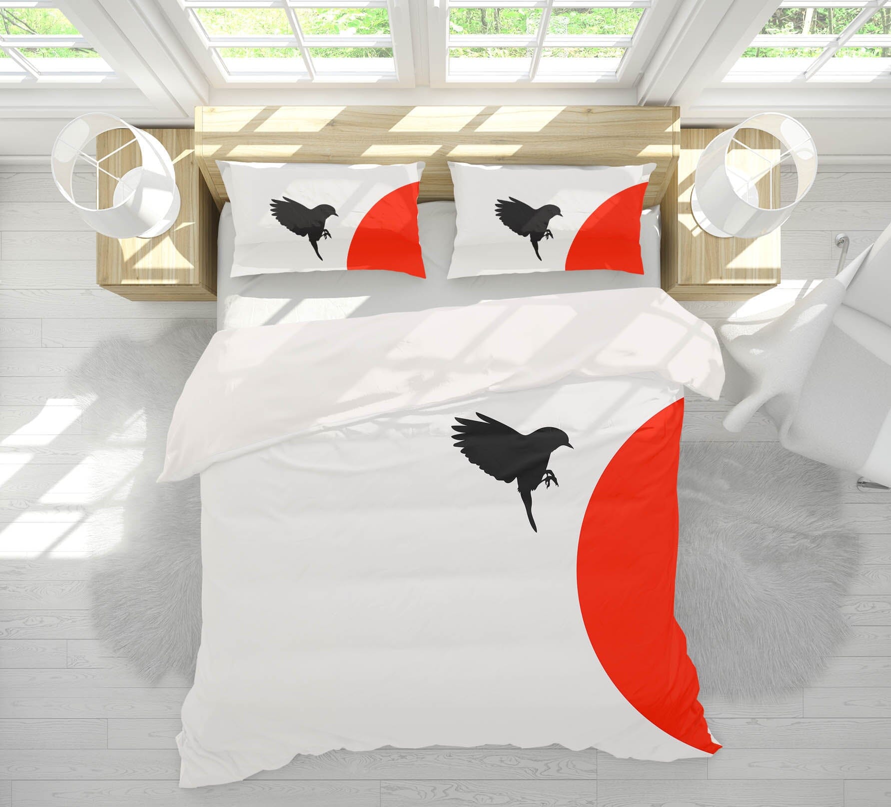 3D Sun Bird Flying 128 Boris Draschoff Bedding Bed Pillowcases Quilt Quiet Covers AJ Creativity Home