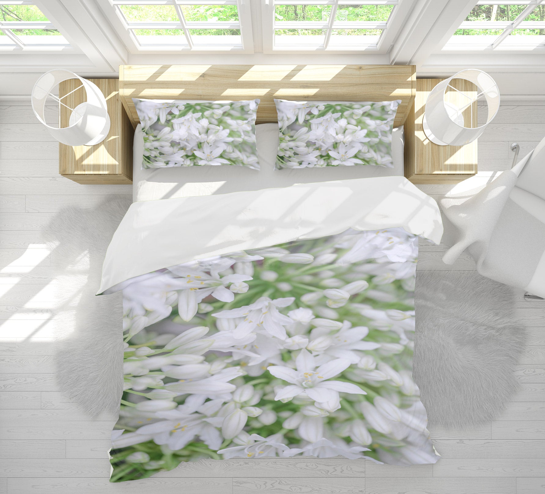 3D White Flower 6968 Assaf Frank Bedding Bed Pillowcases Quilt Cover Duvet Cover
