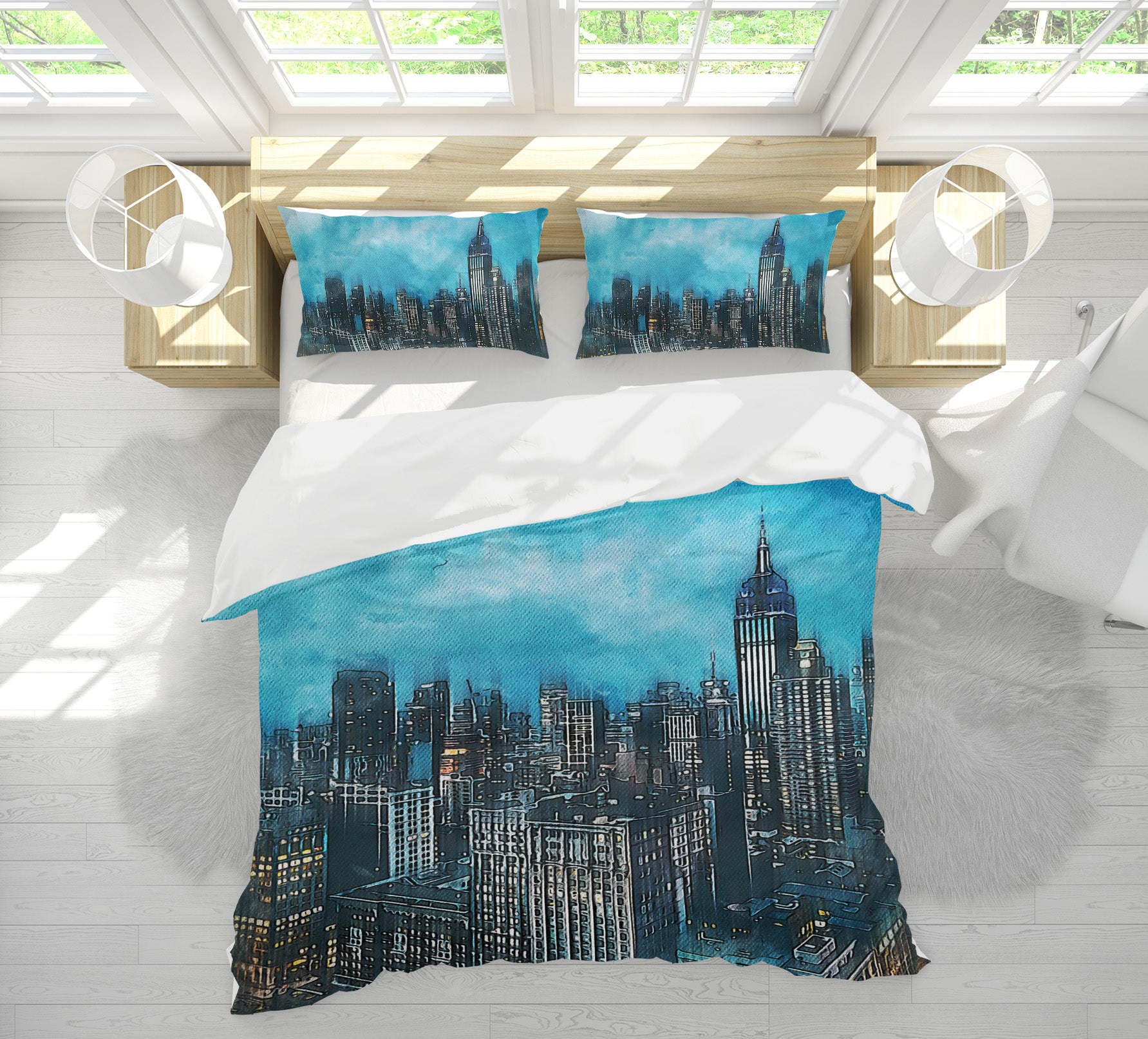 3D City Building 19136 Bed Pillowcases Quilt