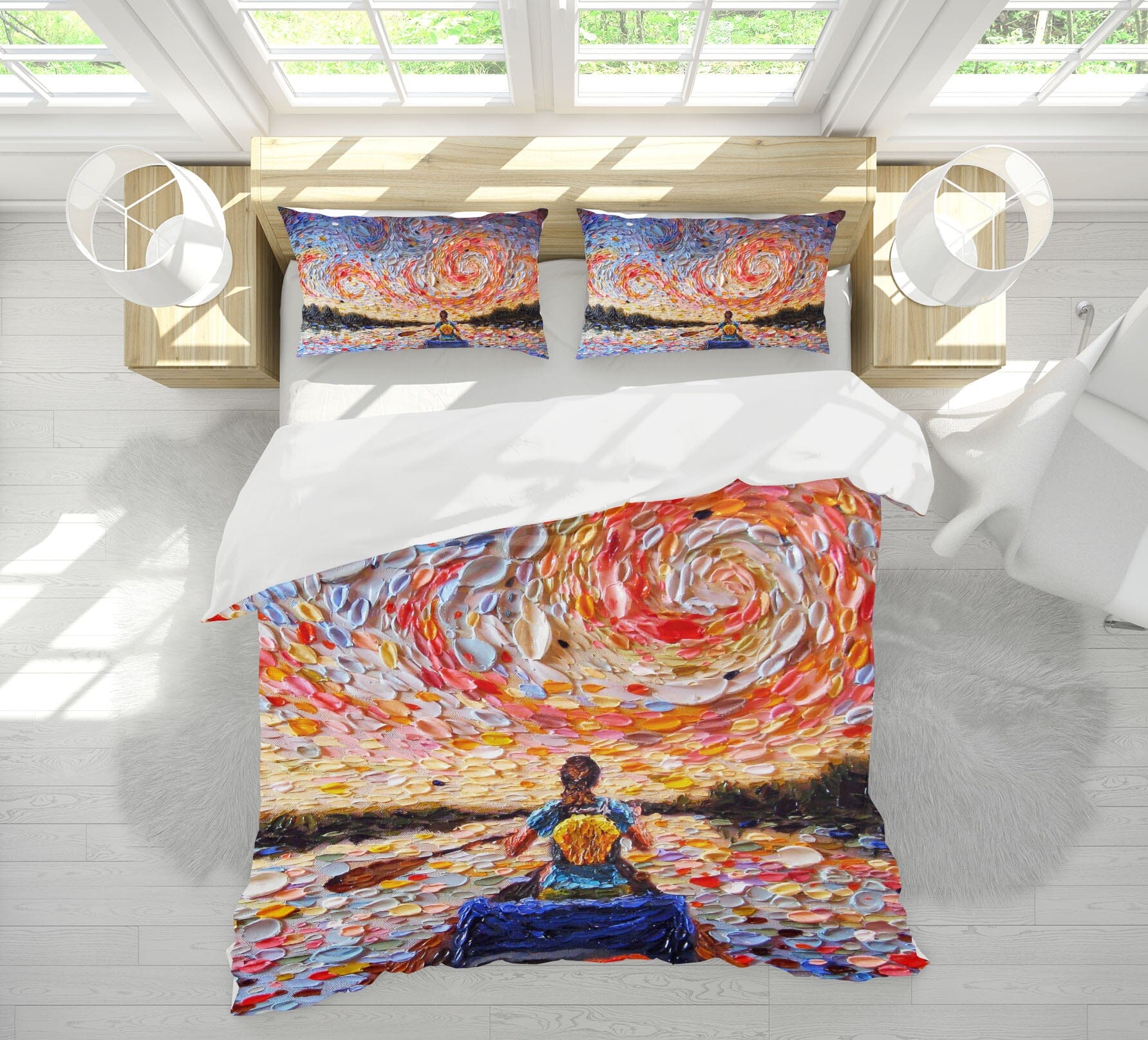 3D Fishing Girl 2101 Dena Tollefson bedding Bed Pillowcases Quilt Quiet Covers AJ Creativity Home