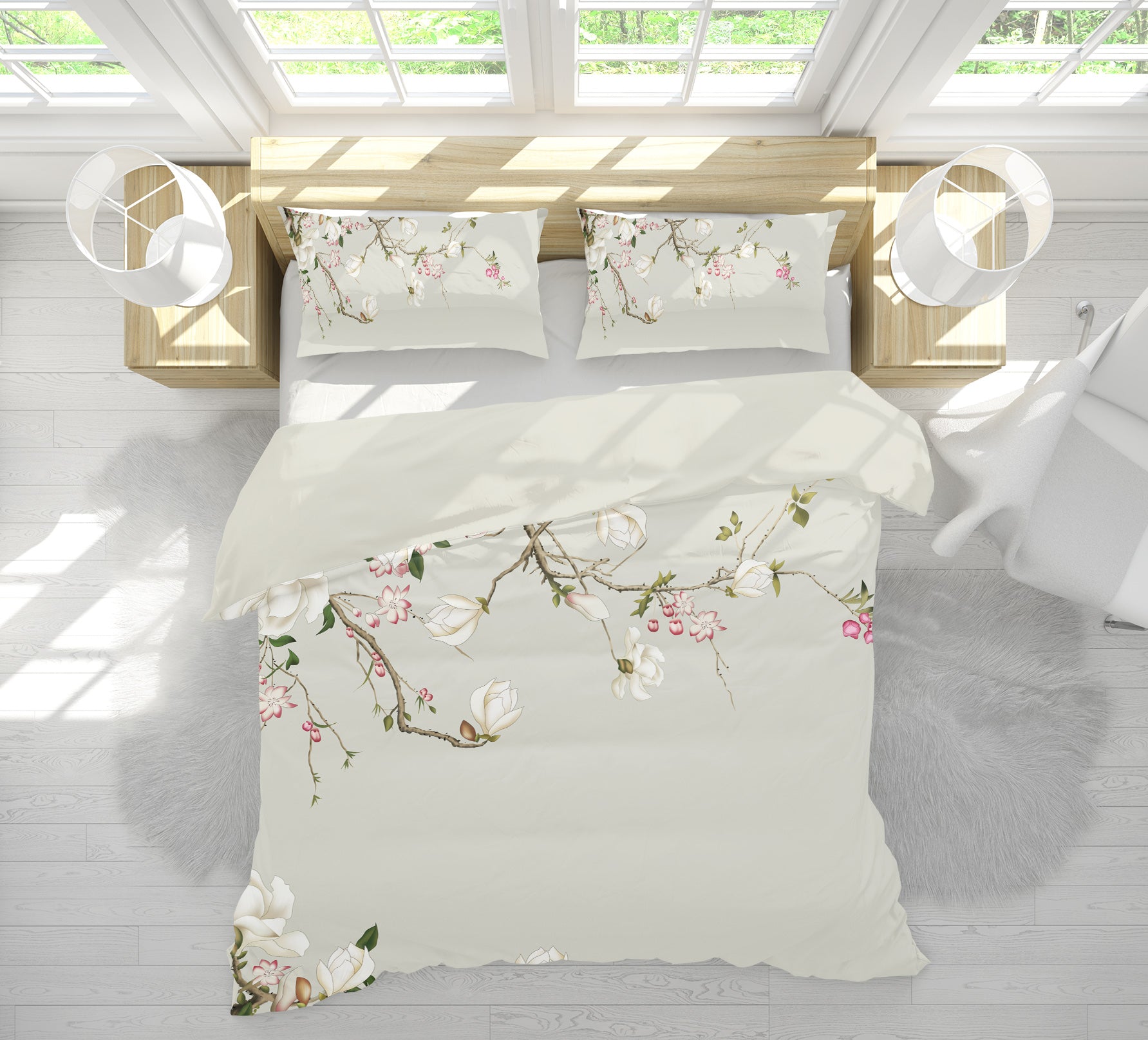 3D Flower Branch 13028 Bed Pillowcases Quilt