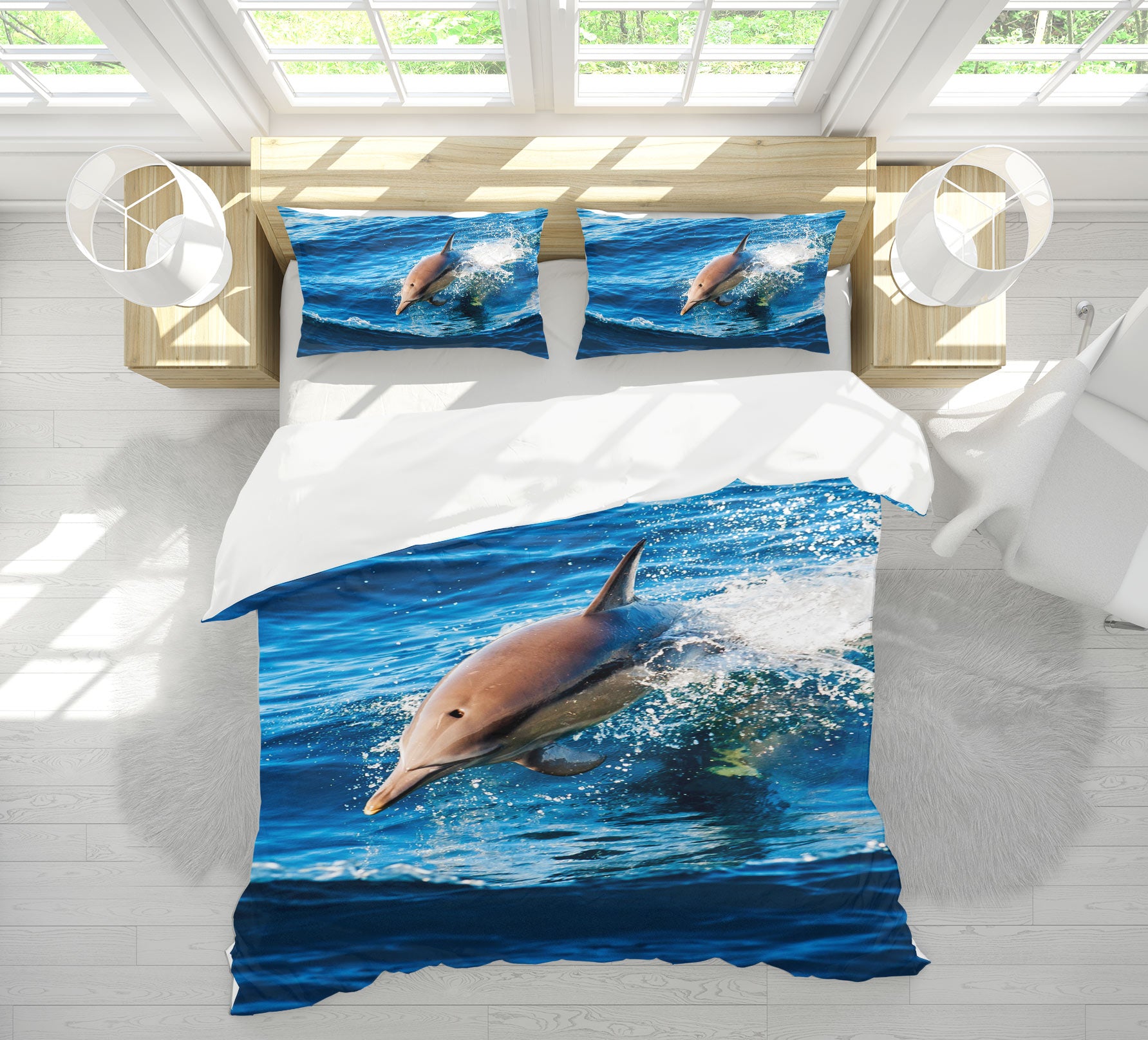 3D Sea Dolphin 12212 Bed Pillowcases Quilt
