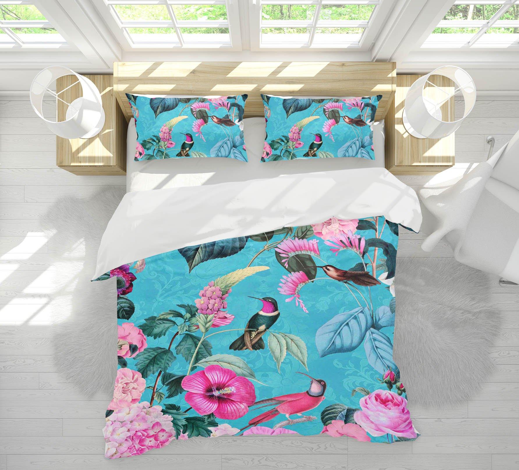 3D Bird Flowers 2119 Andrea haase Bedding Bed Pillowcases Quilt Quiet Covers AJ Creativity Home