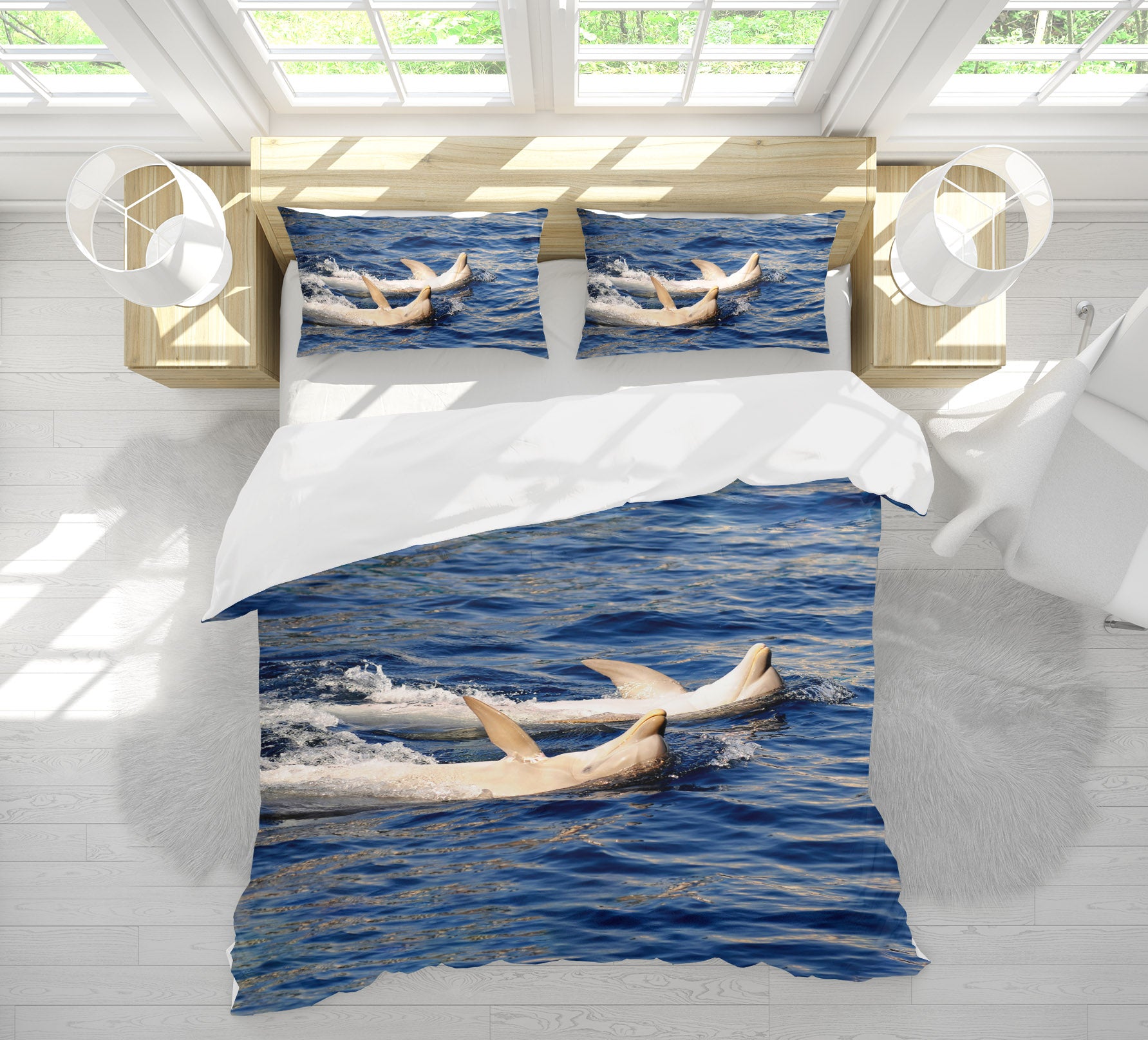 3D Sea Dolphin 60102 Bed Pillowcases Quilt