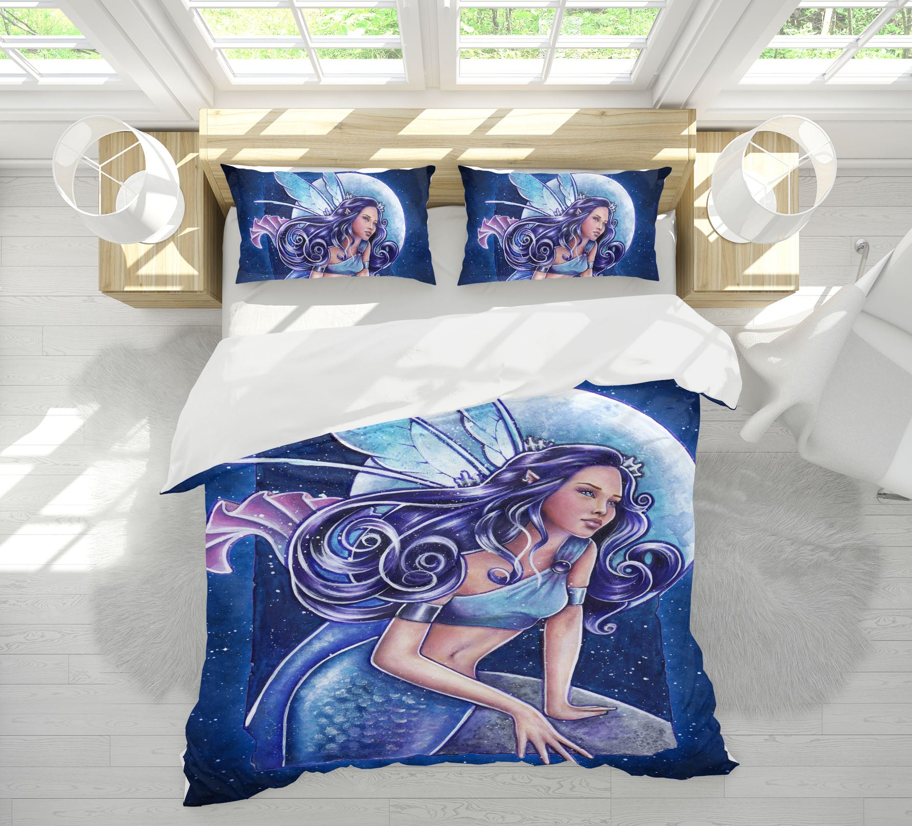 3D Moon Mermaid 8815 Brigid Ashwood Bedding Bed Pillowcases Quilt Cover Duvet Cover