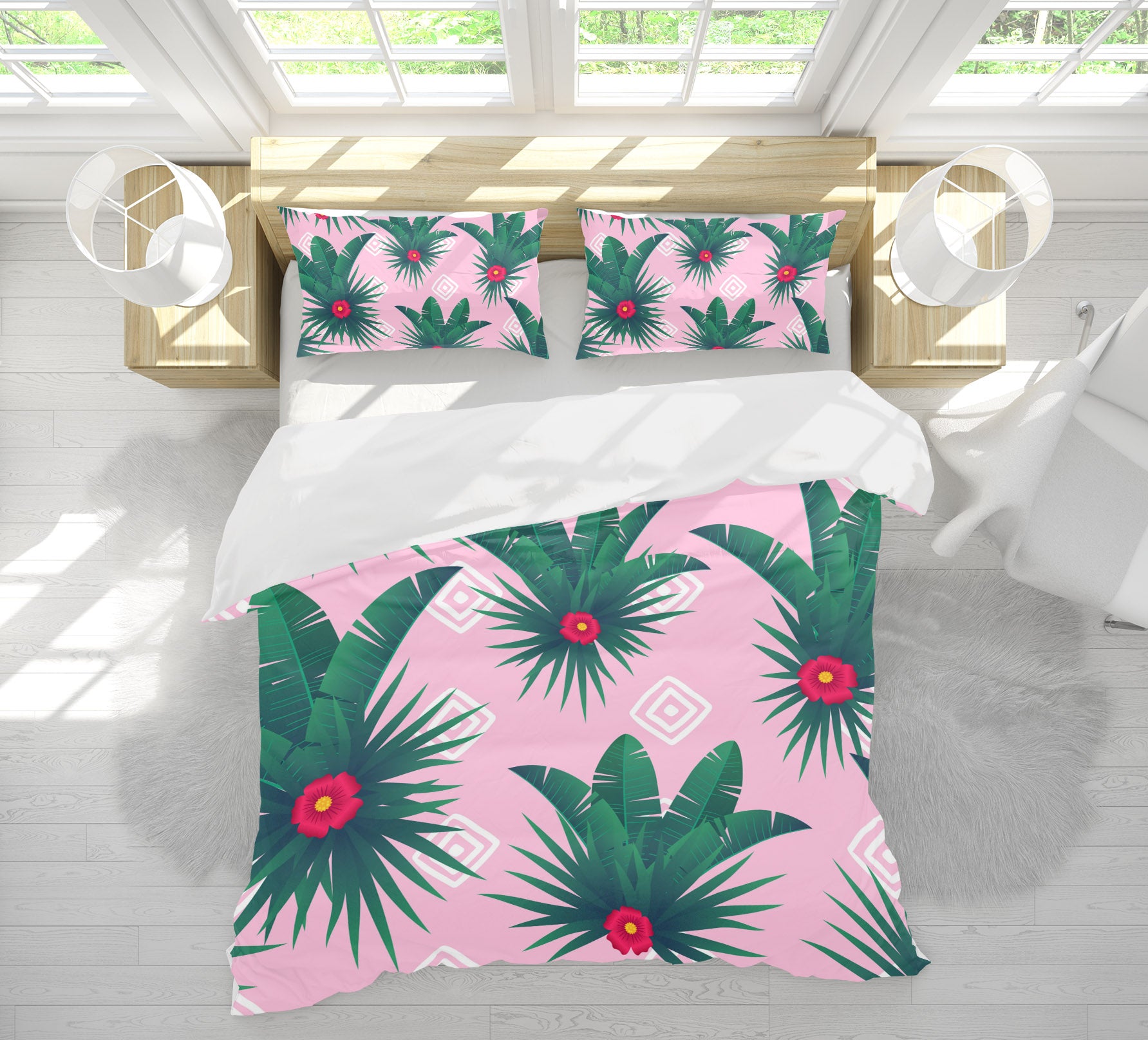 3D Safflower Leaves 60192 Bed Pillowcases Quilt