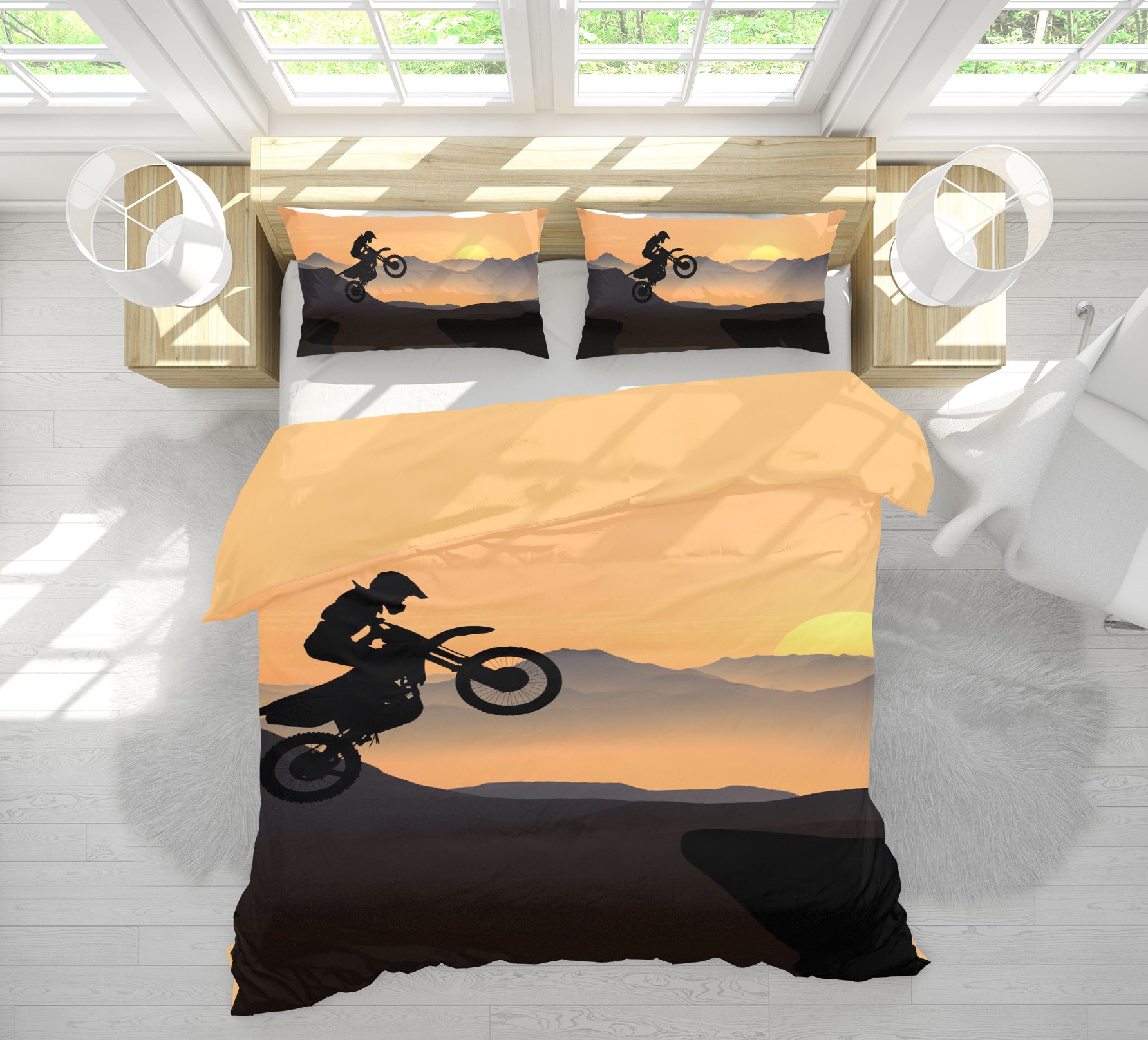 3D Get A Motorcycle 14099 Bed Pillowcases Quilt