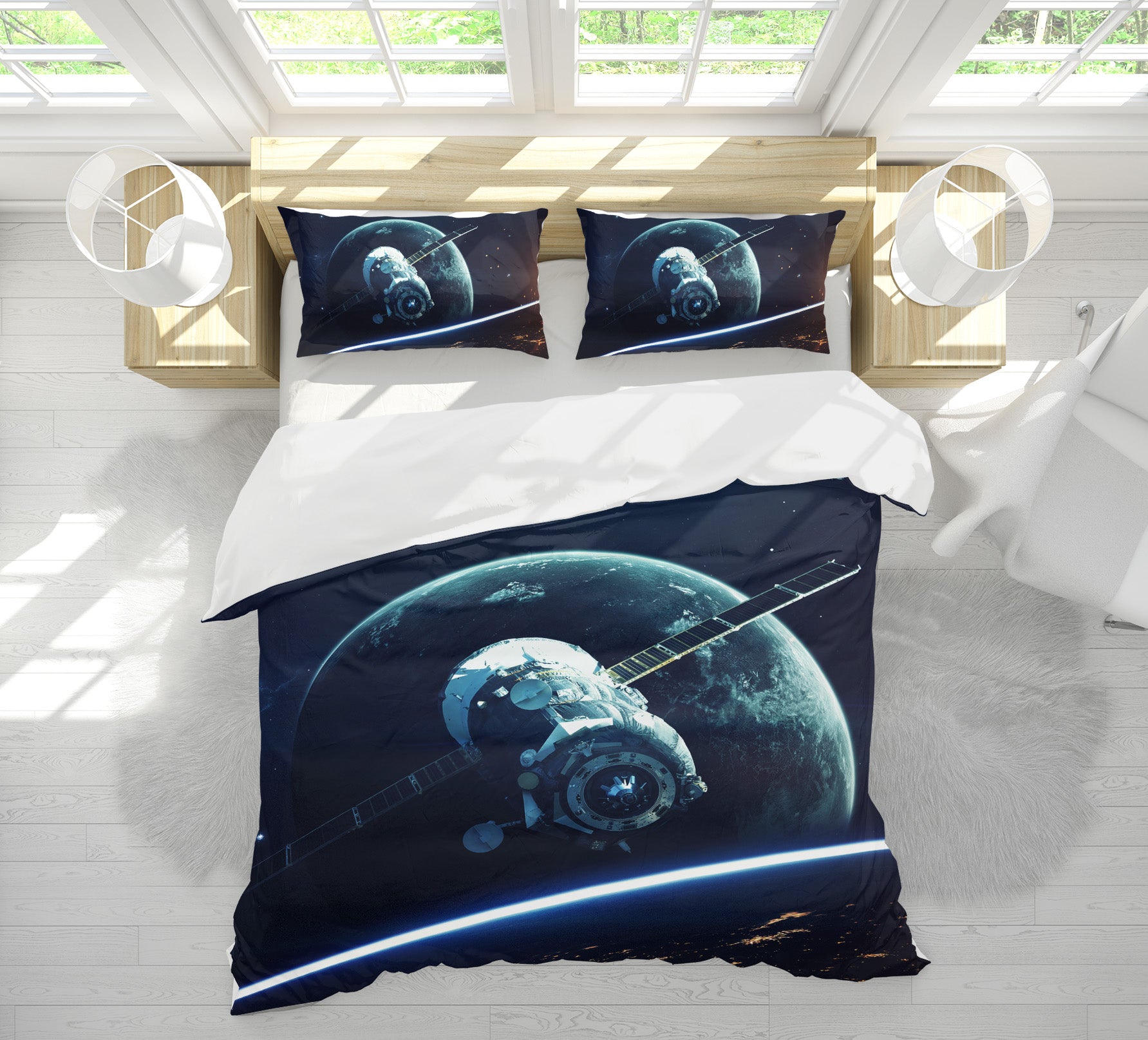 3D Planetary Satellite 60105 Bed Pillowcases Quilt