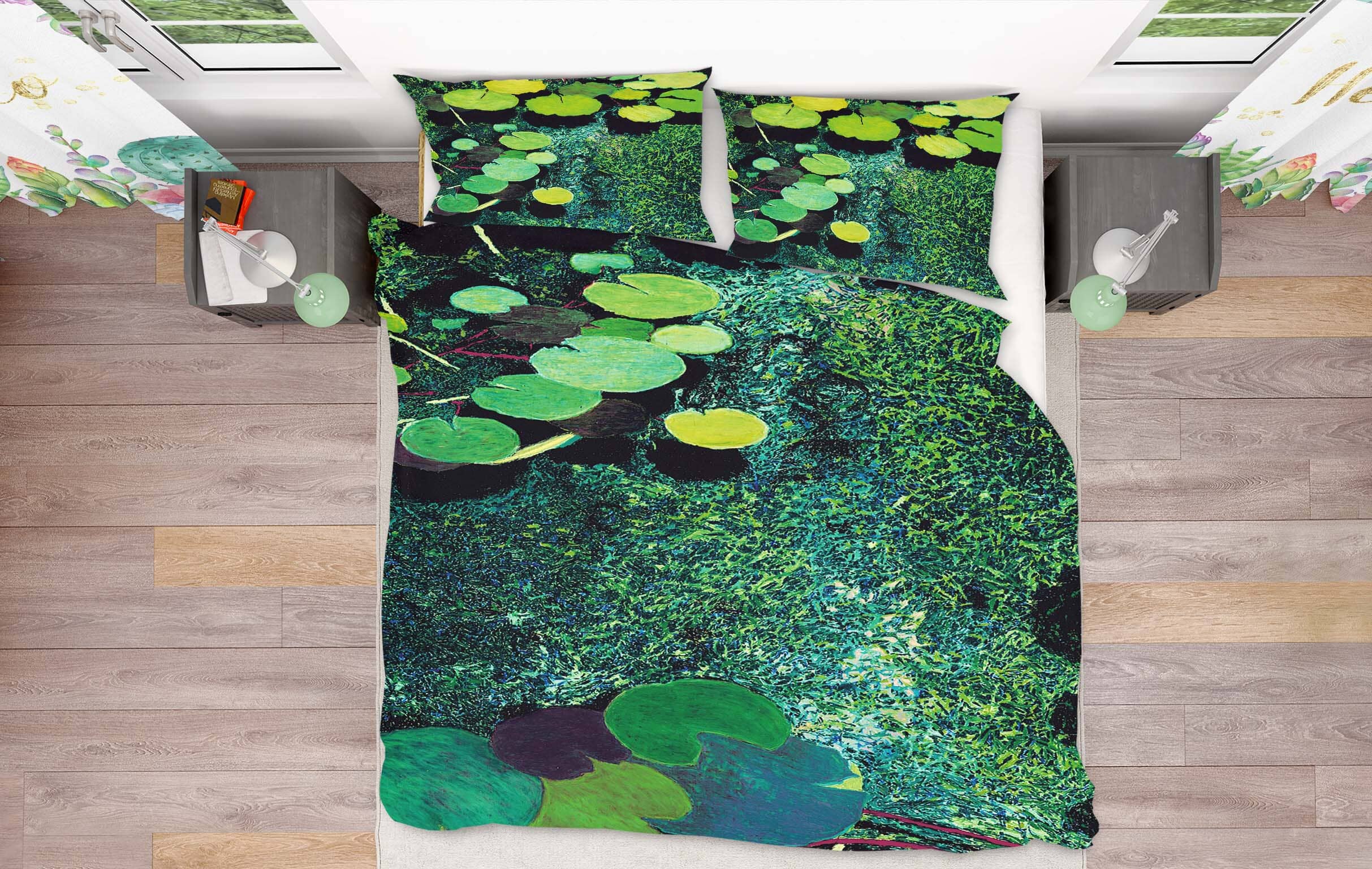 3D Green Pond 1164 Allan P. Friedlander Bedding Bed Pillowcases Quilt Quiet Covers AJ Creativity Home