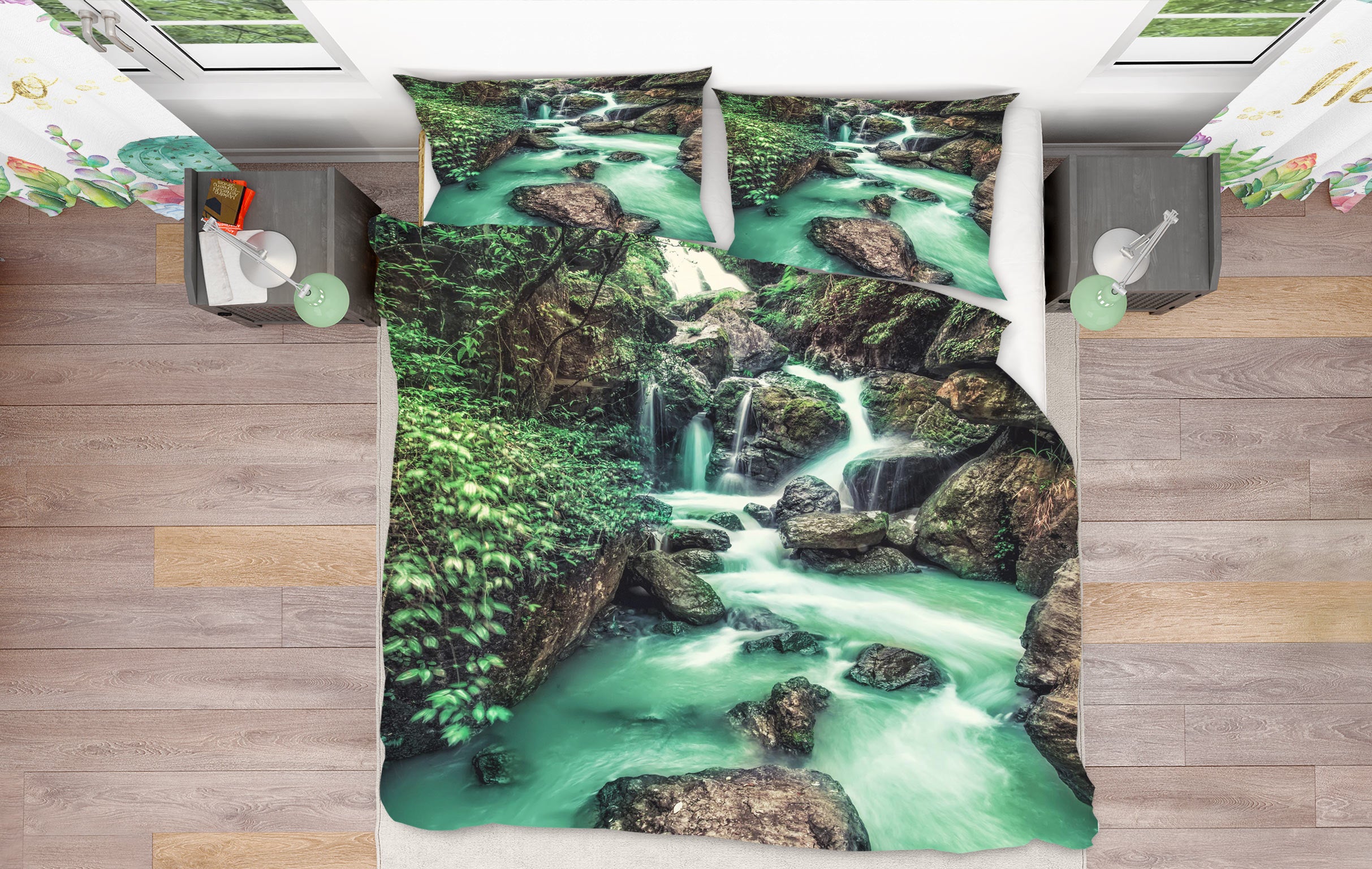 3D Creek Stone 16131 Bed Pillowcases Quilt