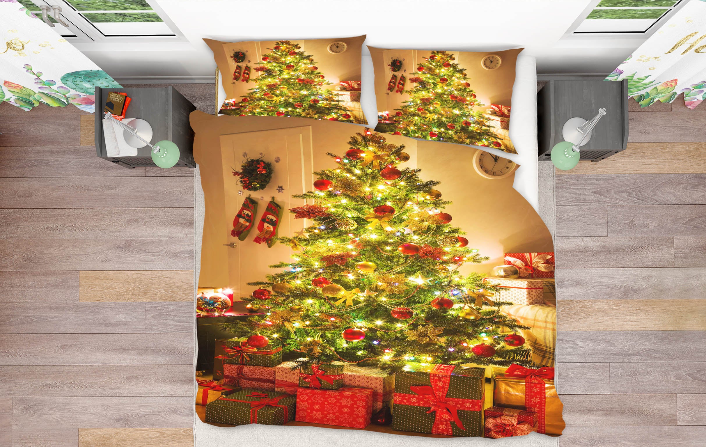 3D Tree Gift 51097 Christmas Quilt Duvet Cover Xmas Bed Pillowcases