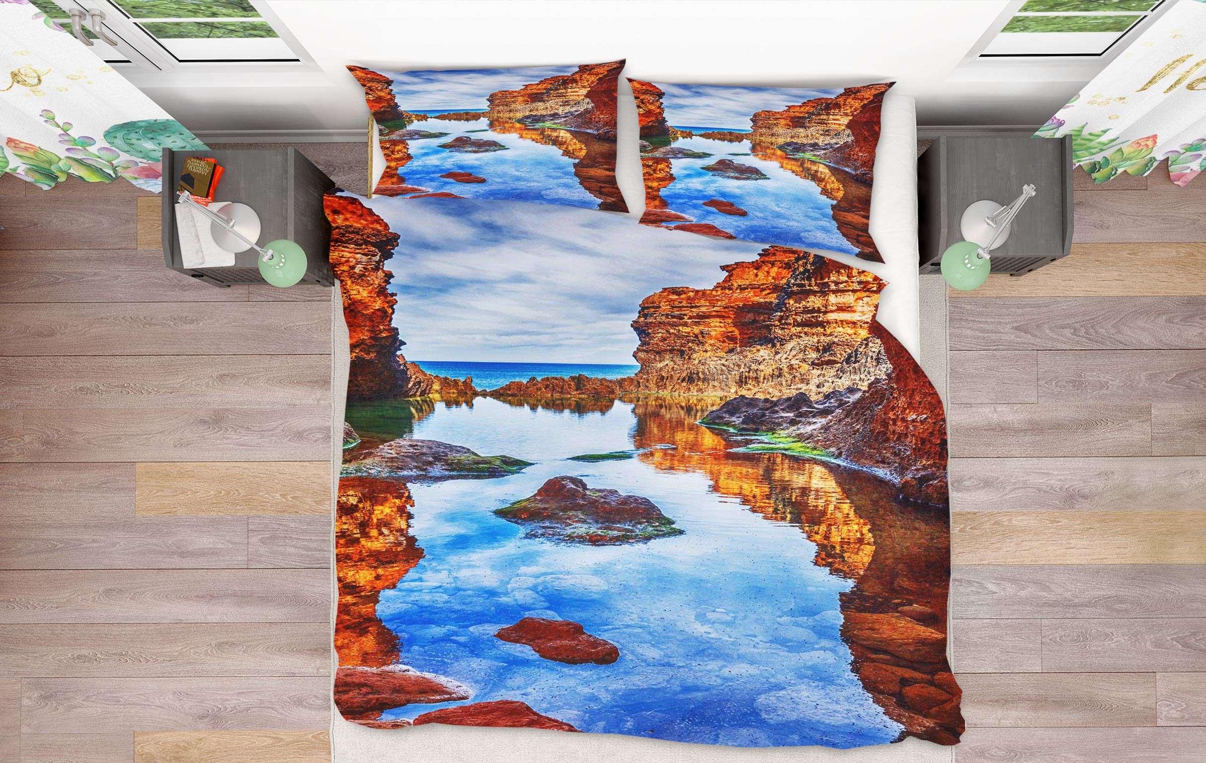 3D Water Reflection 15098 Bed Pillowcases Quilt